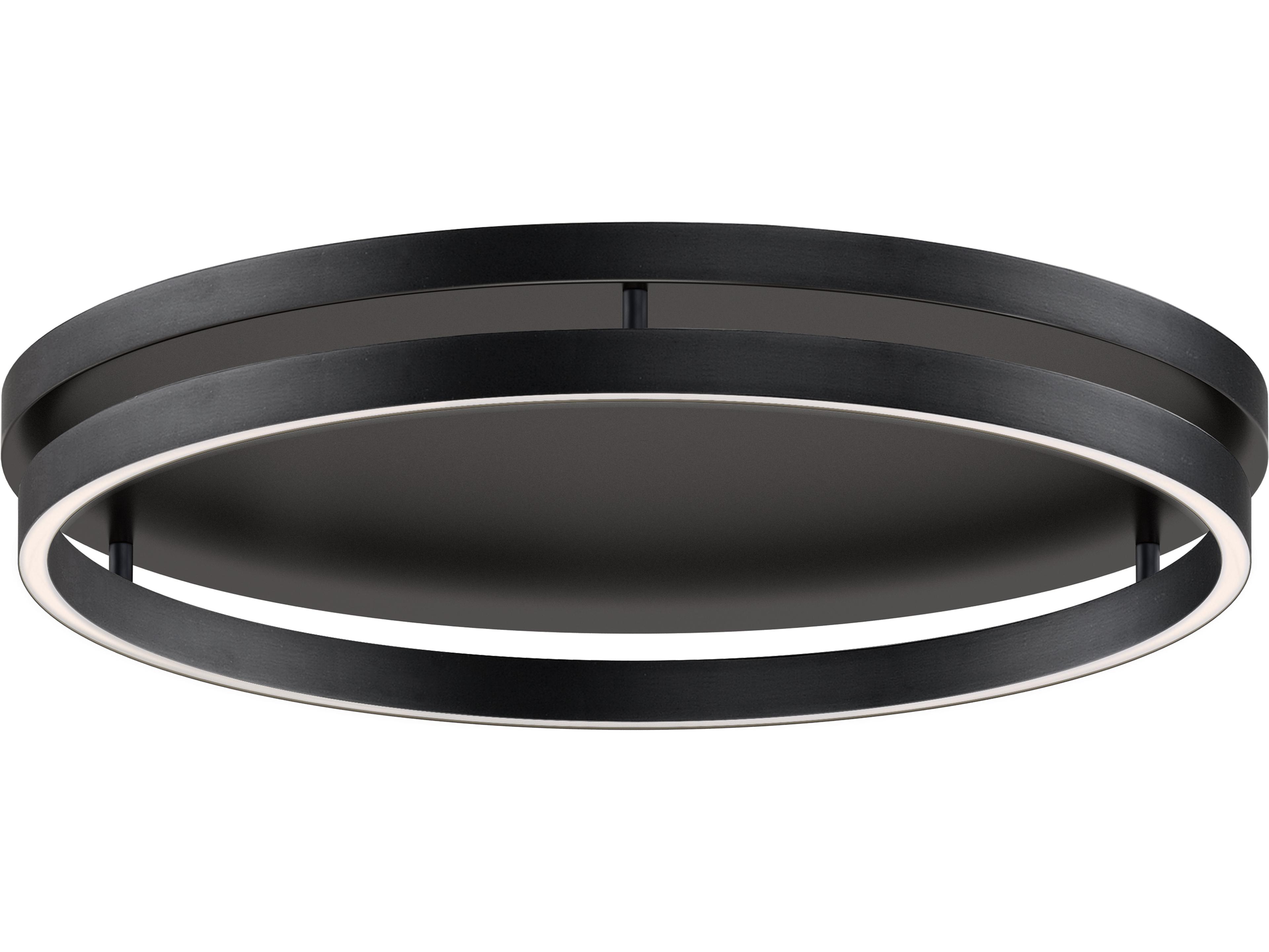 Groove 1-Light Black Round Flush Mount