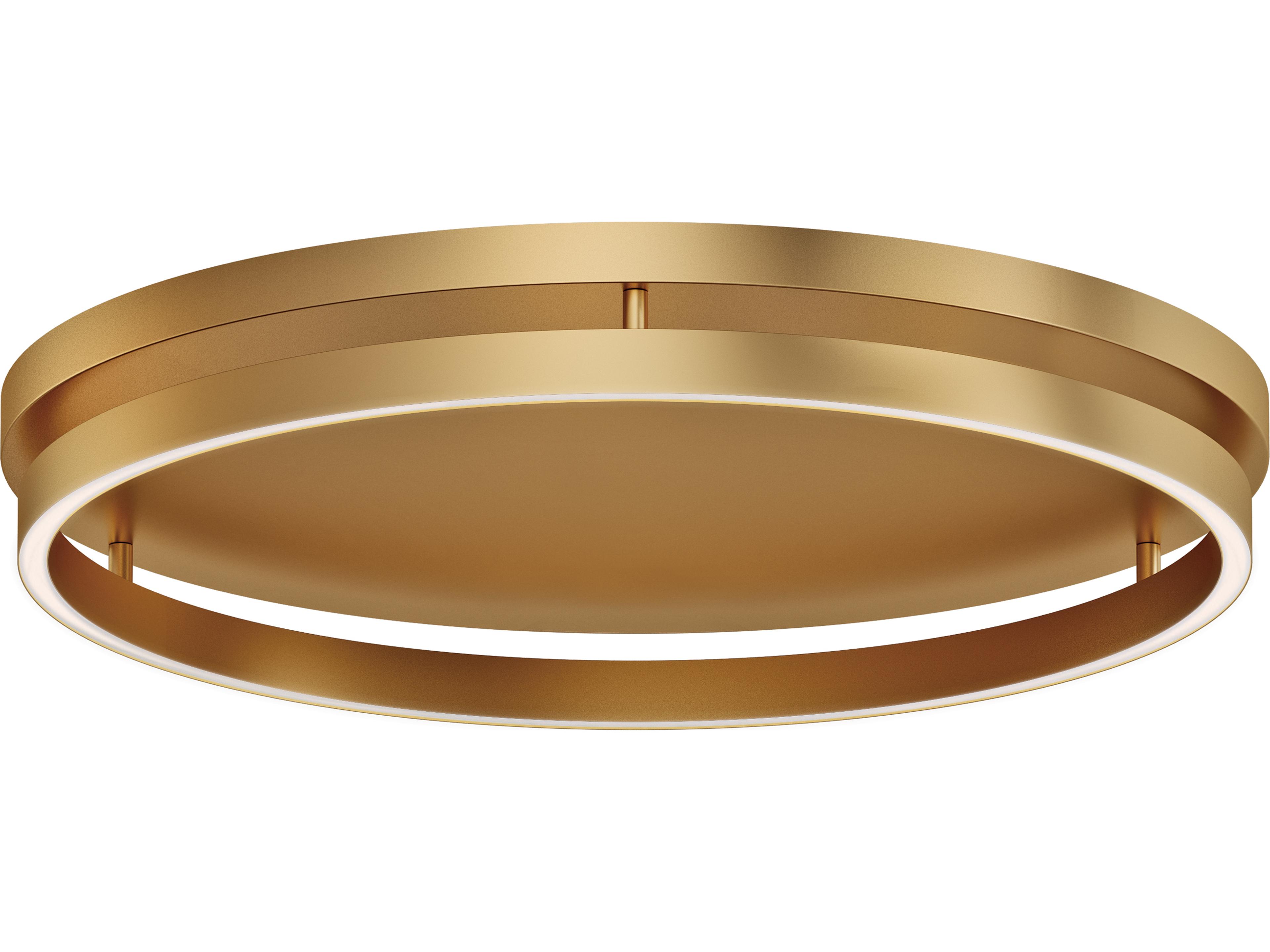 Groove 1-Light Gold Round Flush Mount