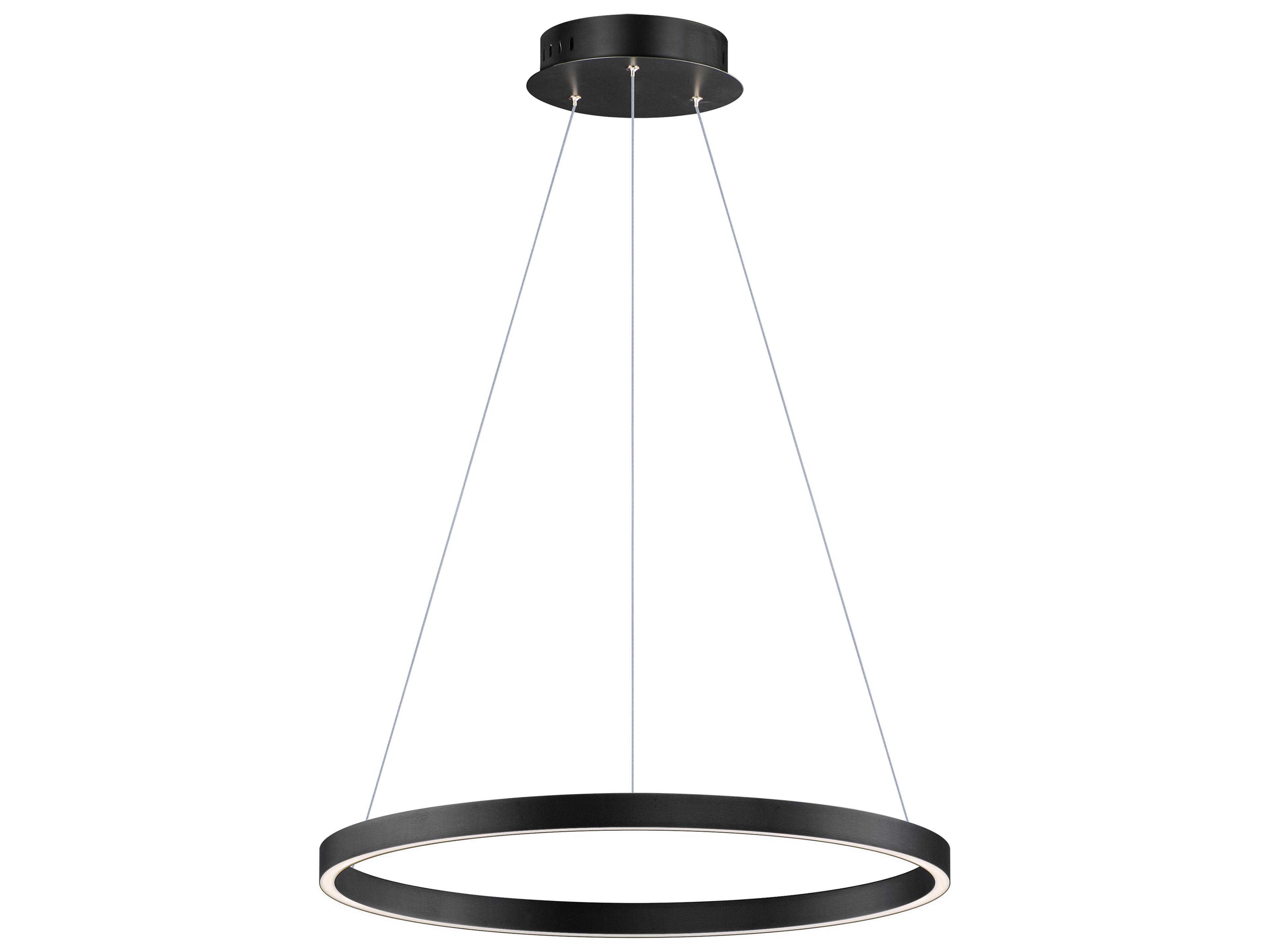 Groove 1-Light Black Round Pendant