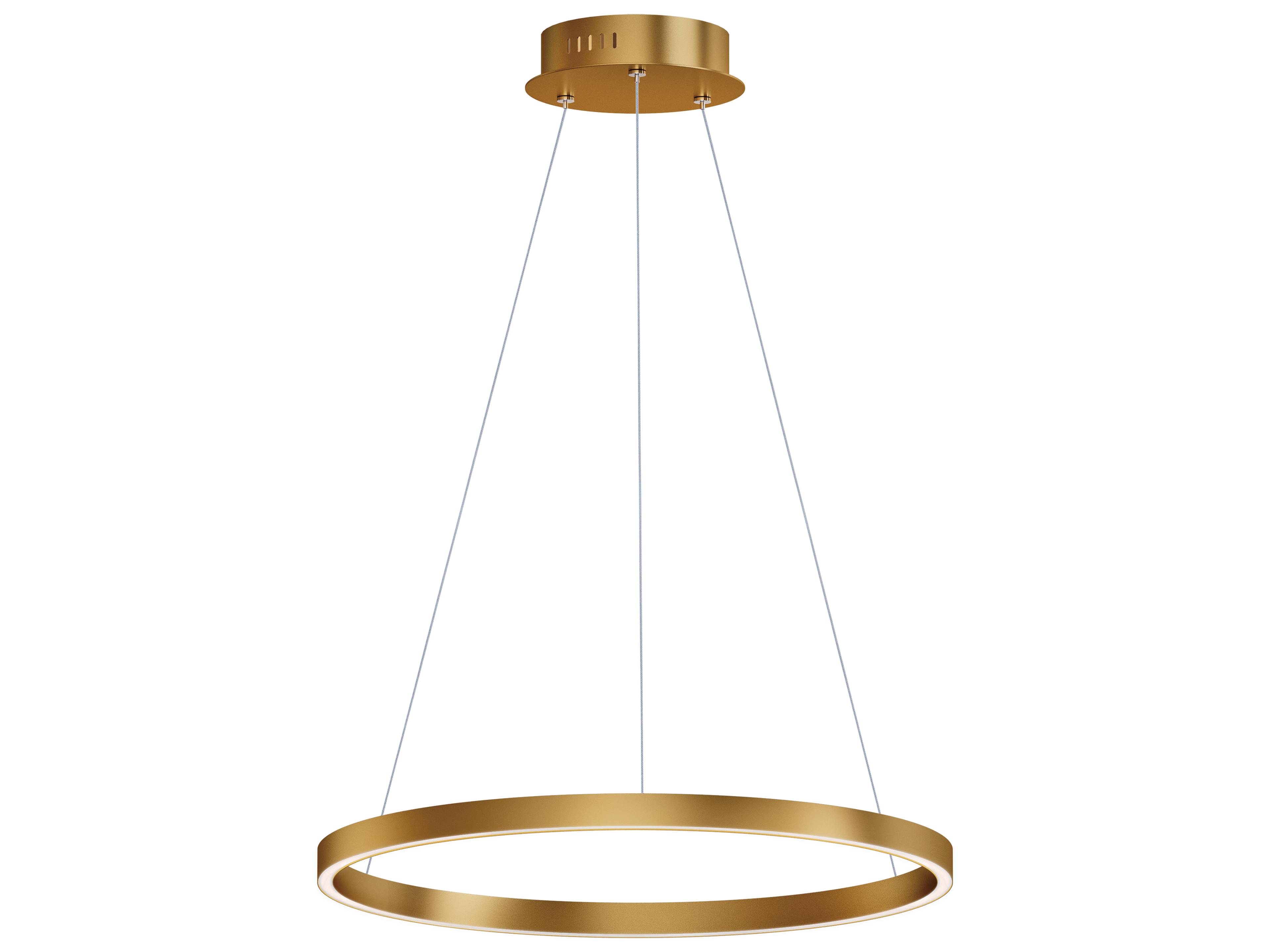 Groove 1-Light Gold Round Pendant