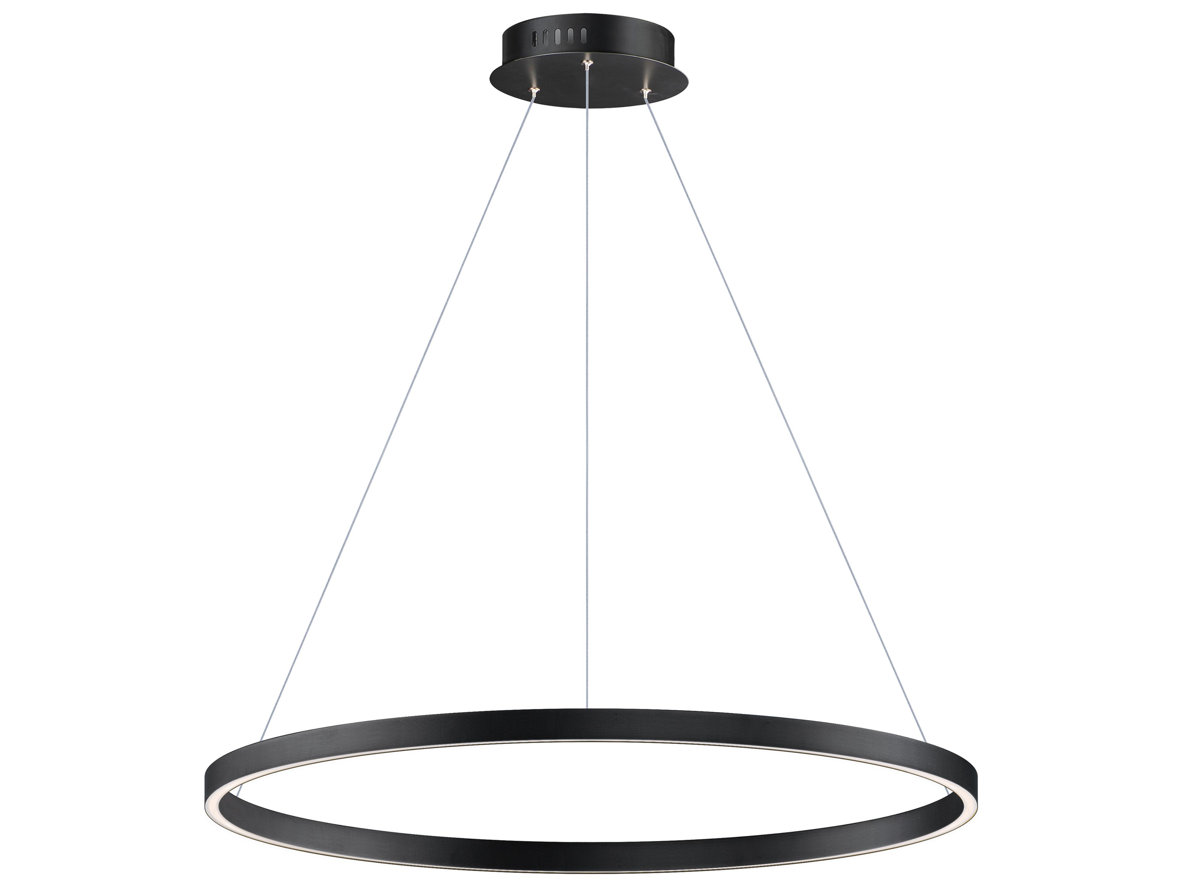 Groove 1-Light Black Round Pendant