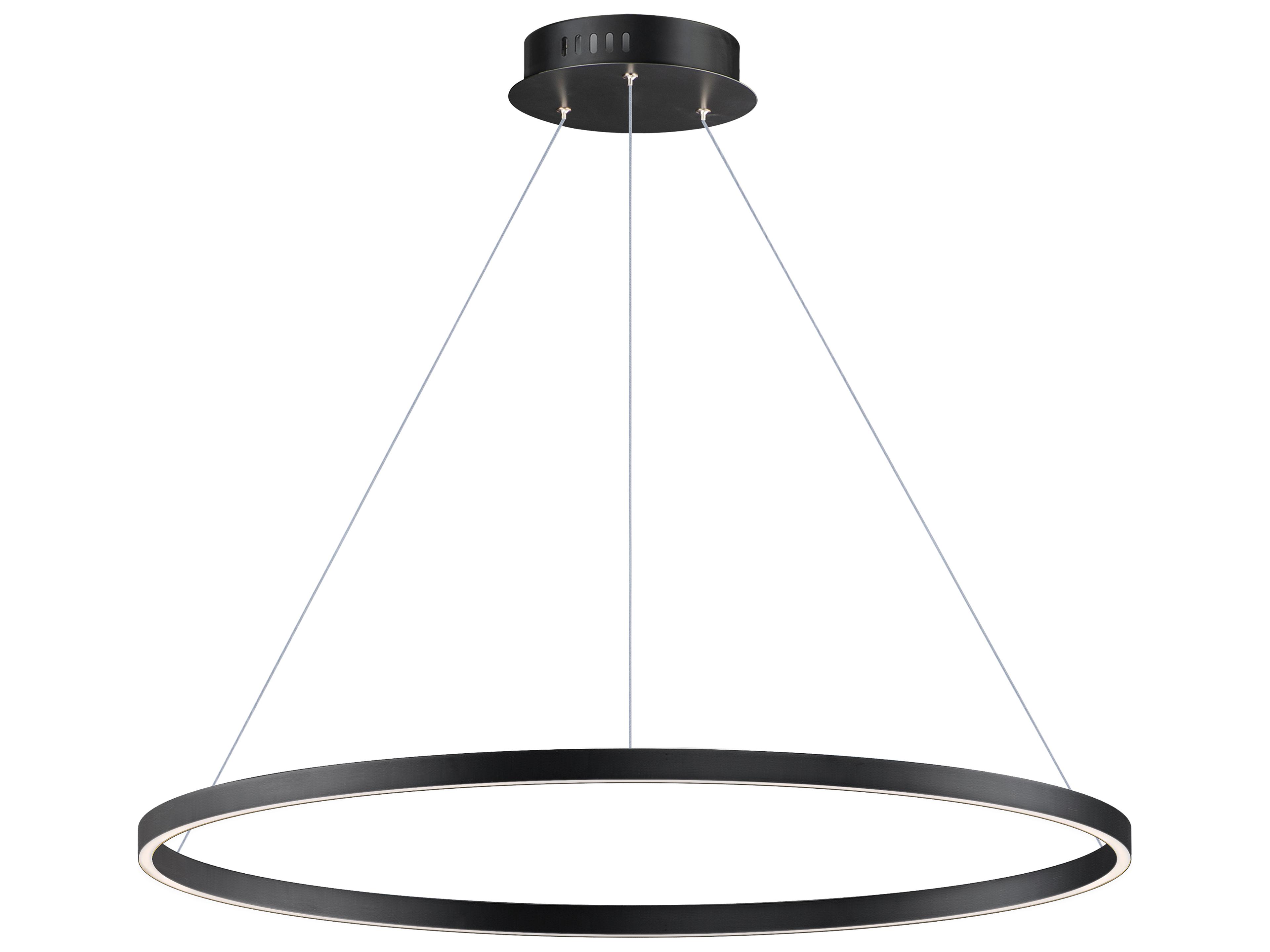 Groove 1-Light Black Round Pendant
