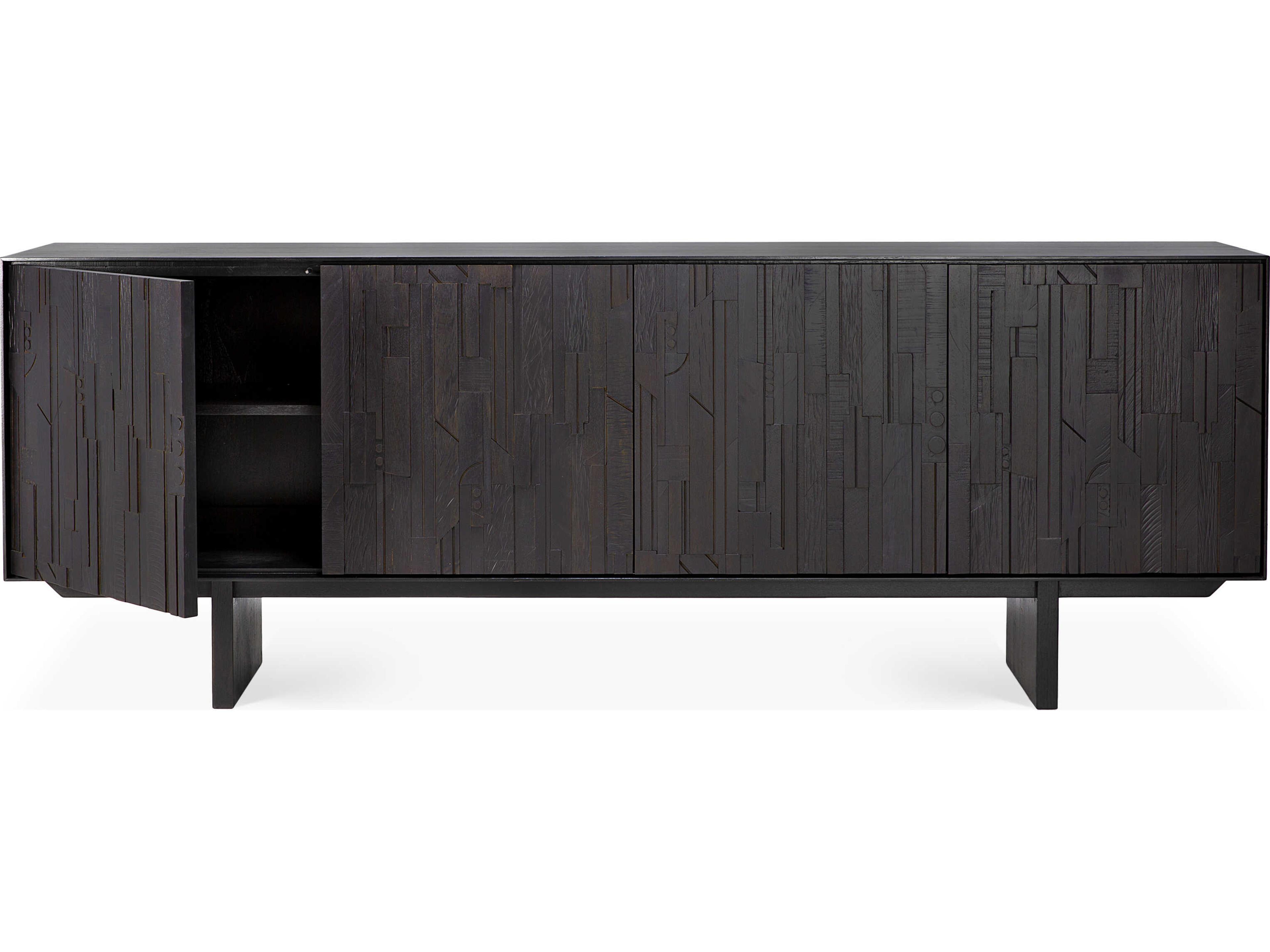Ethnicraft Mosaic Teak Black Sideboard