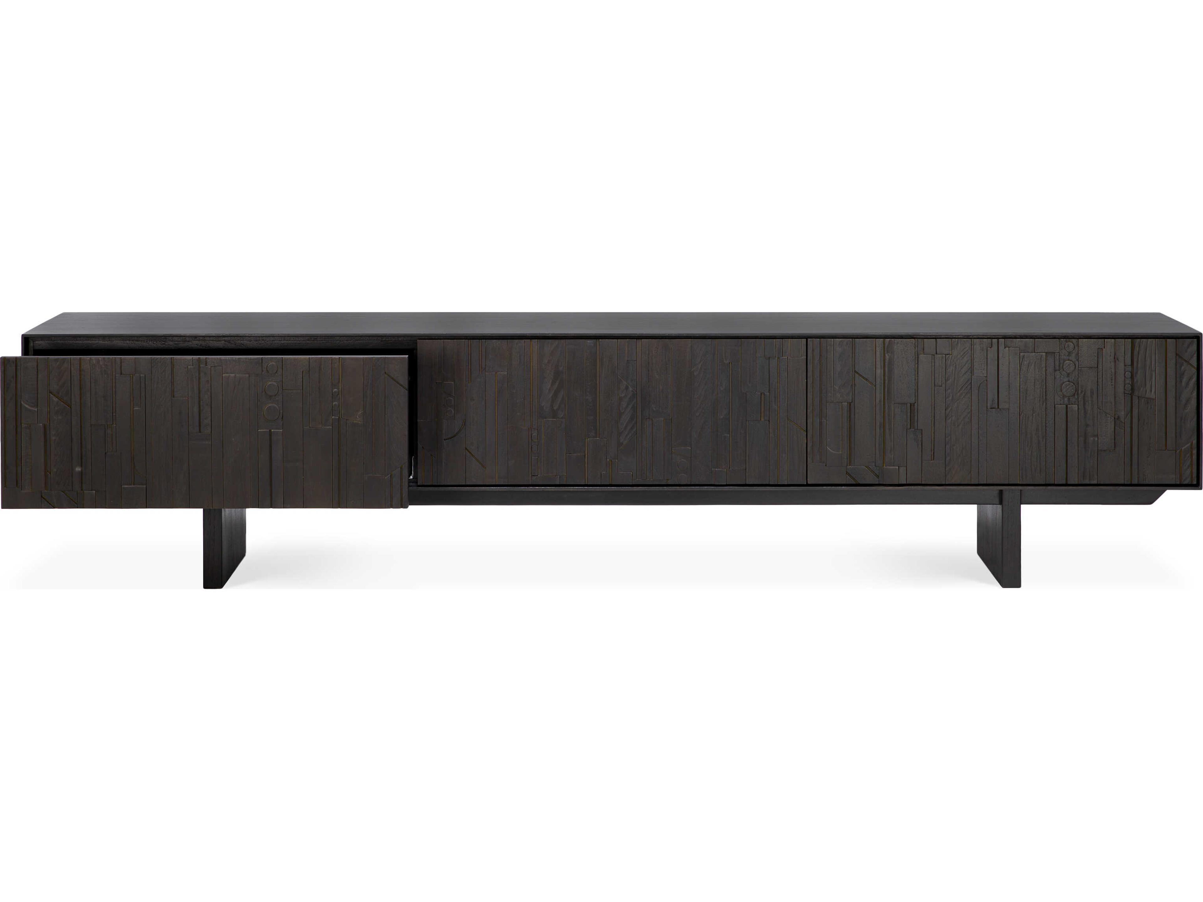 Ethnicraft Mosaic Teak Black Tv Cupboard