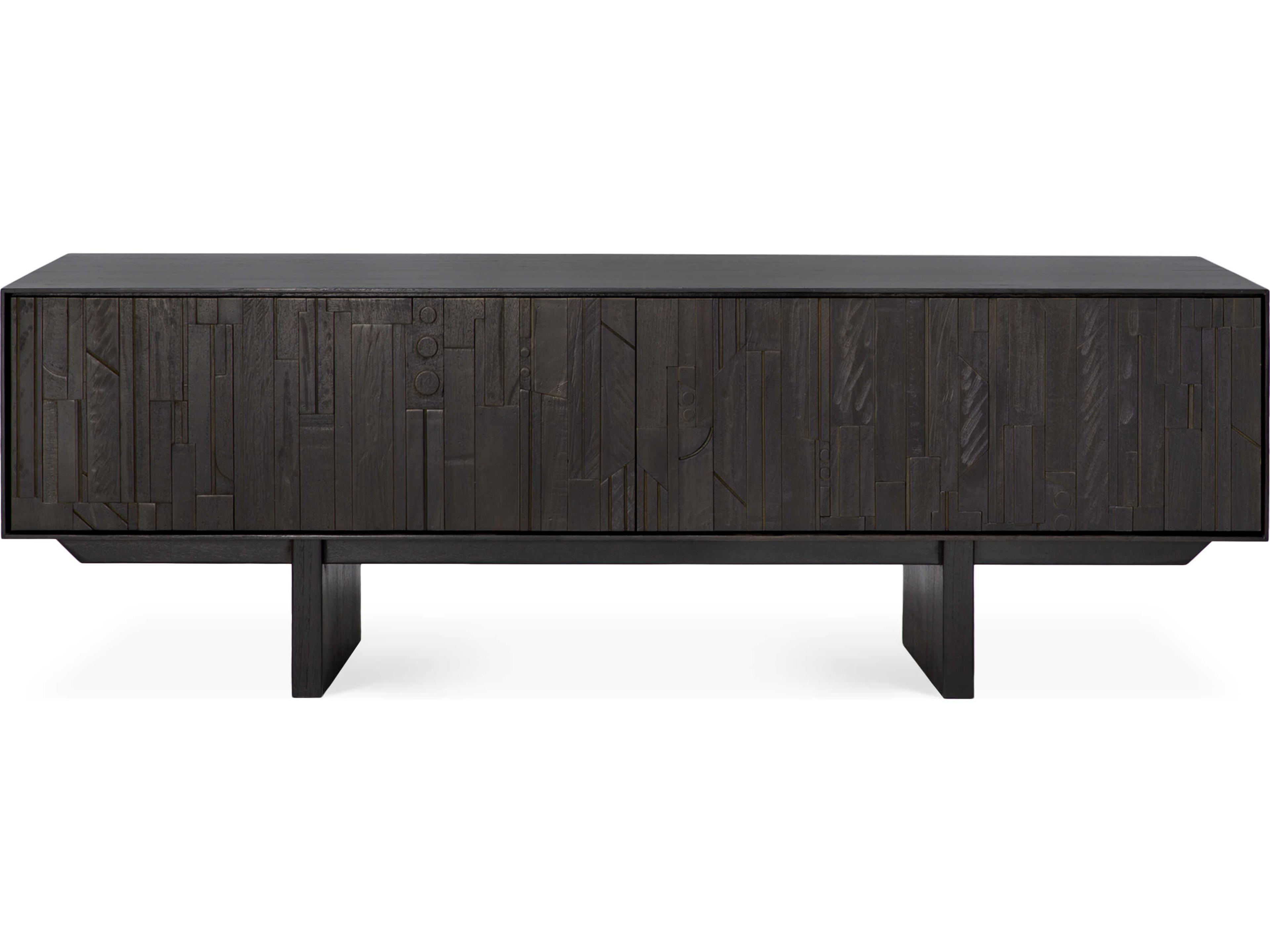 Ethnicraft Mosaic Teak Black Tv Cupboard