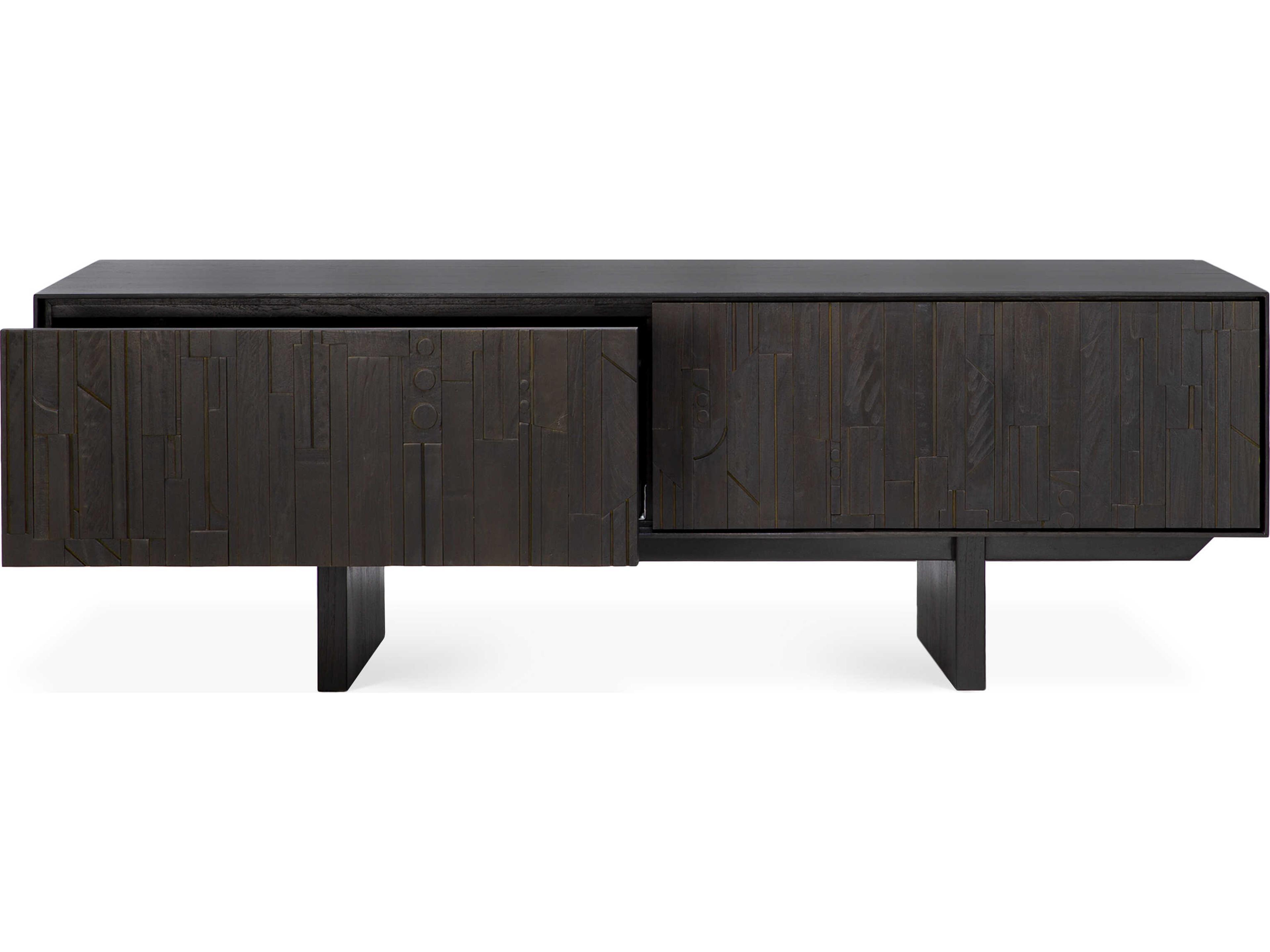 Ethnicraft Mosaic Teak Black Tv Cupboard