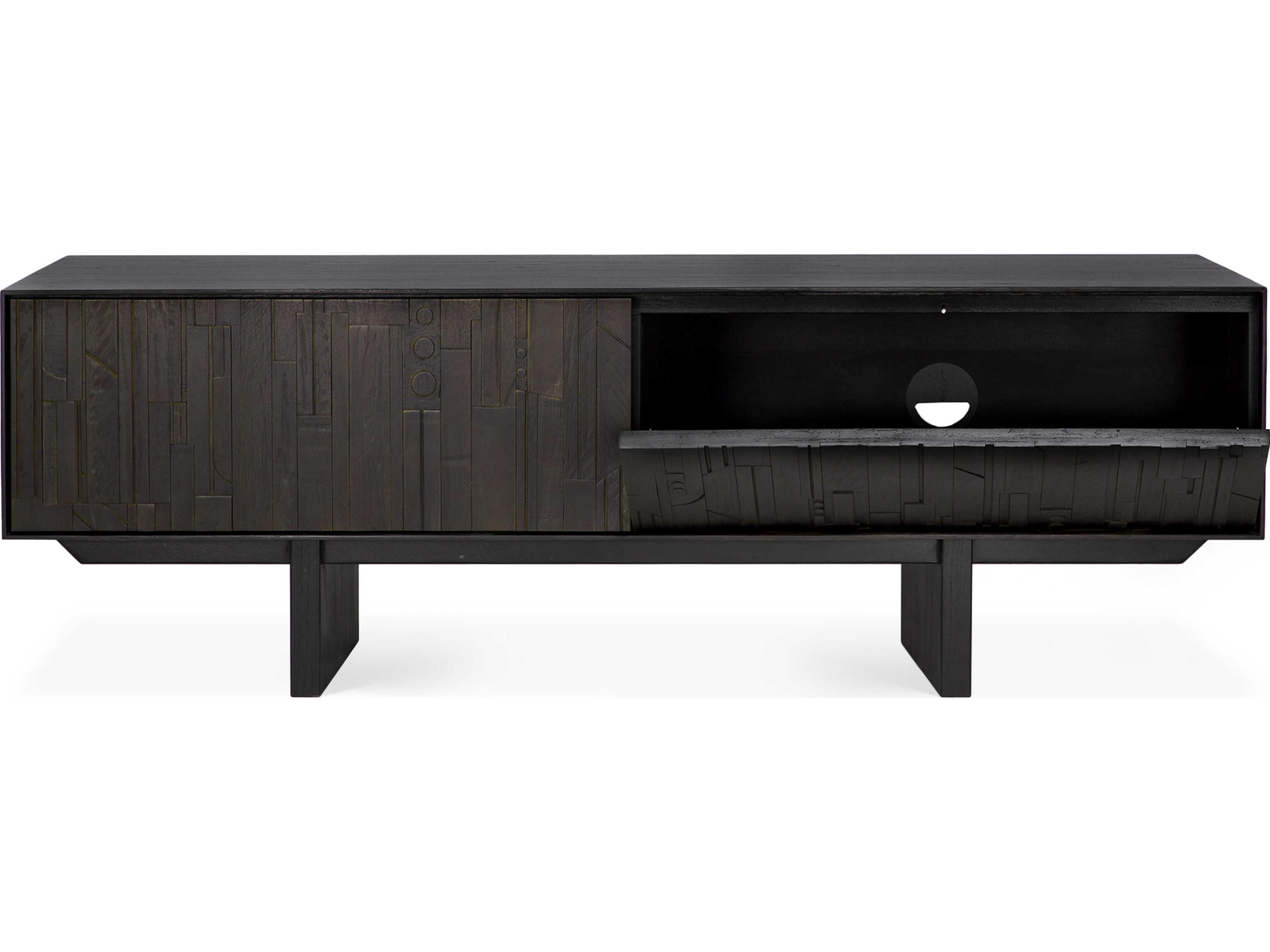 Ethnicraft Mosaic Teak Black Tv Cupboard