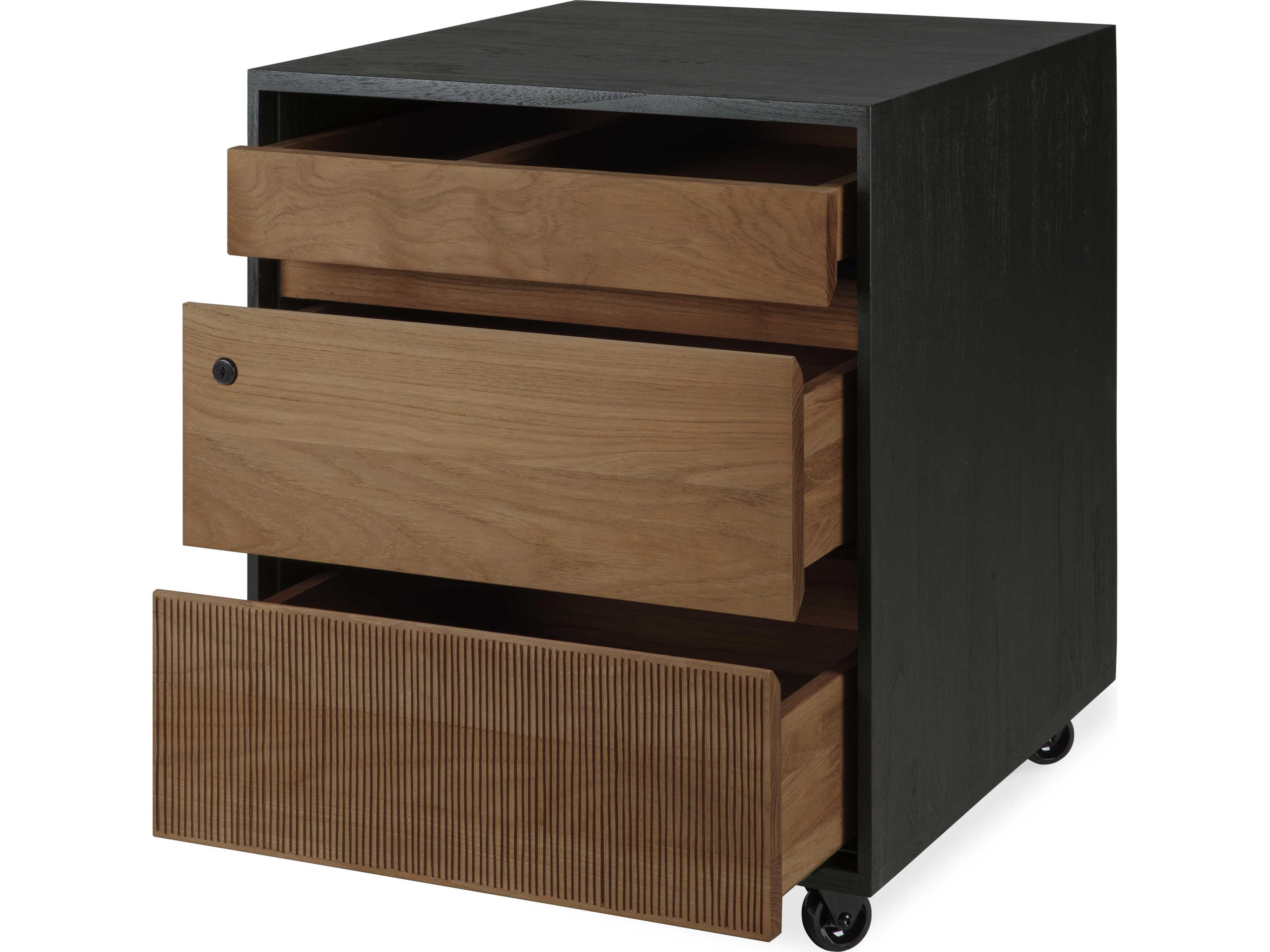 Ethnicraft Oscar Teak Black Drawer Unit