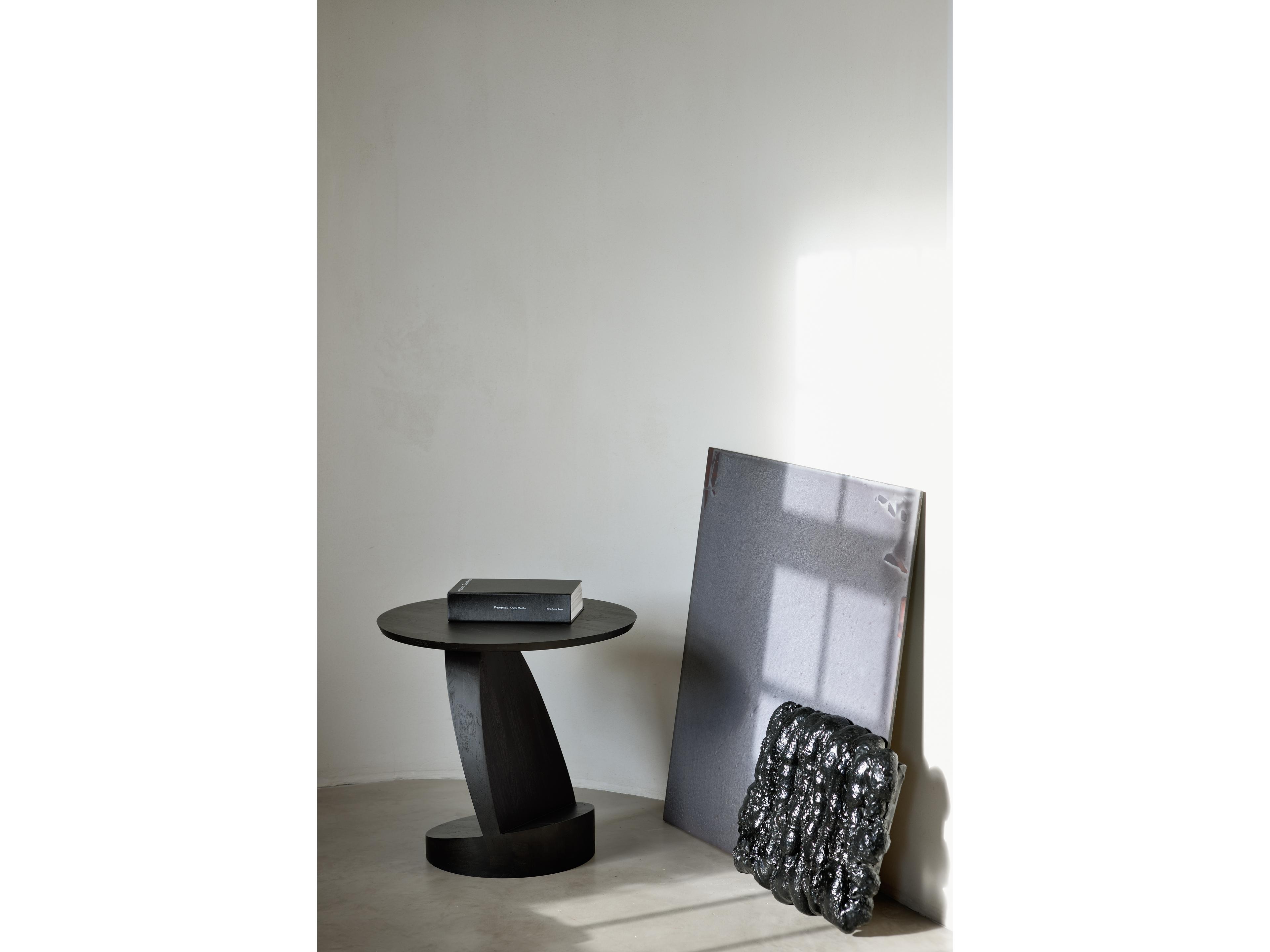 Ethnicraft Oblic Teak Black Side Table