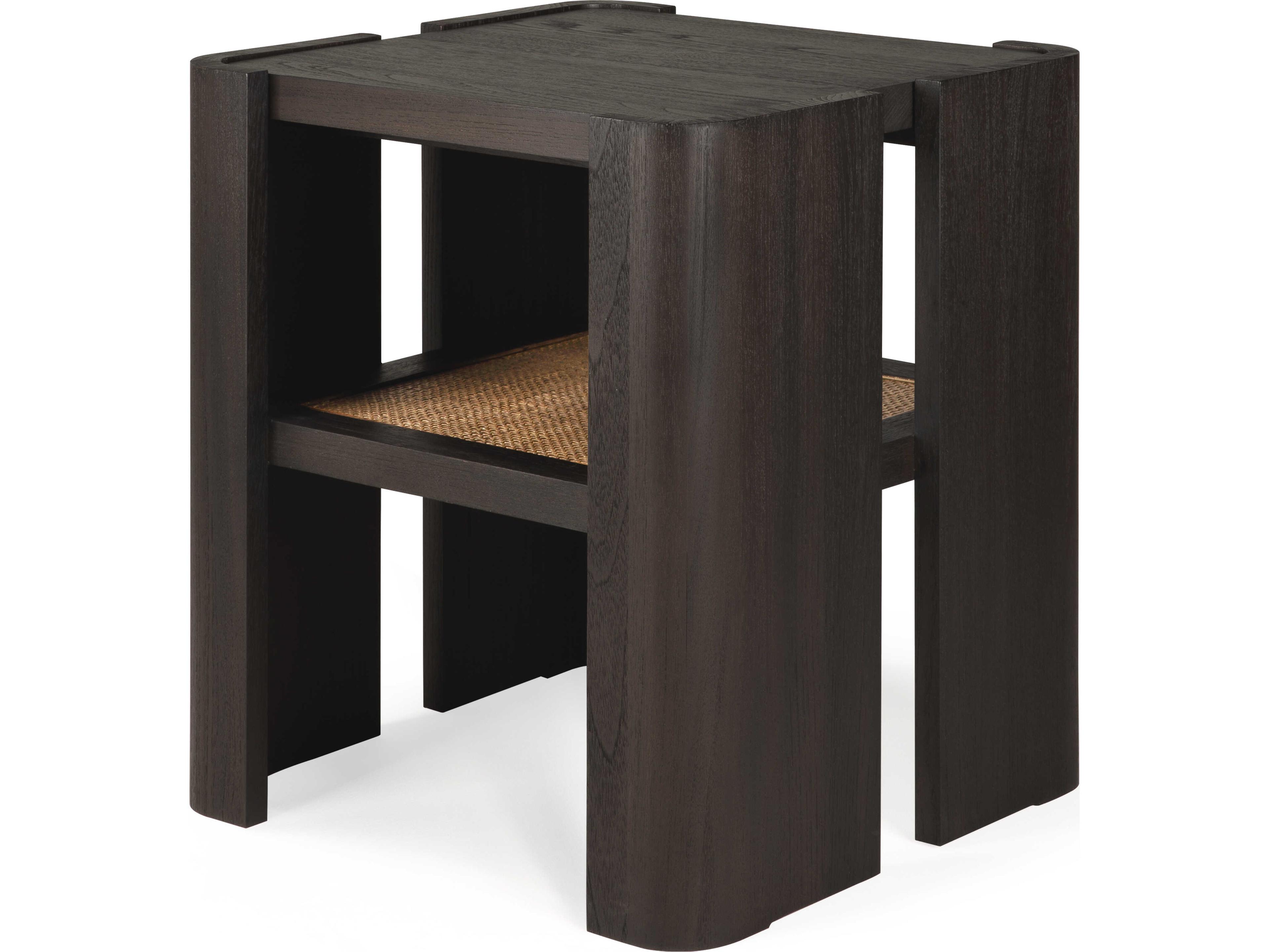 Panel Teak Dark Brown Side Table