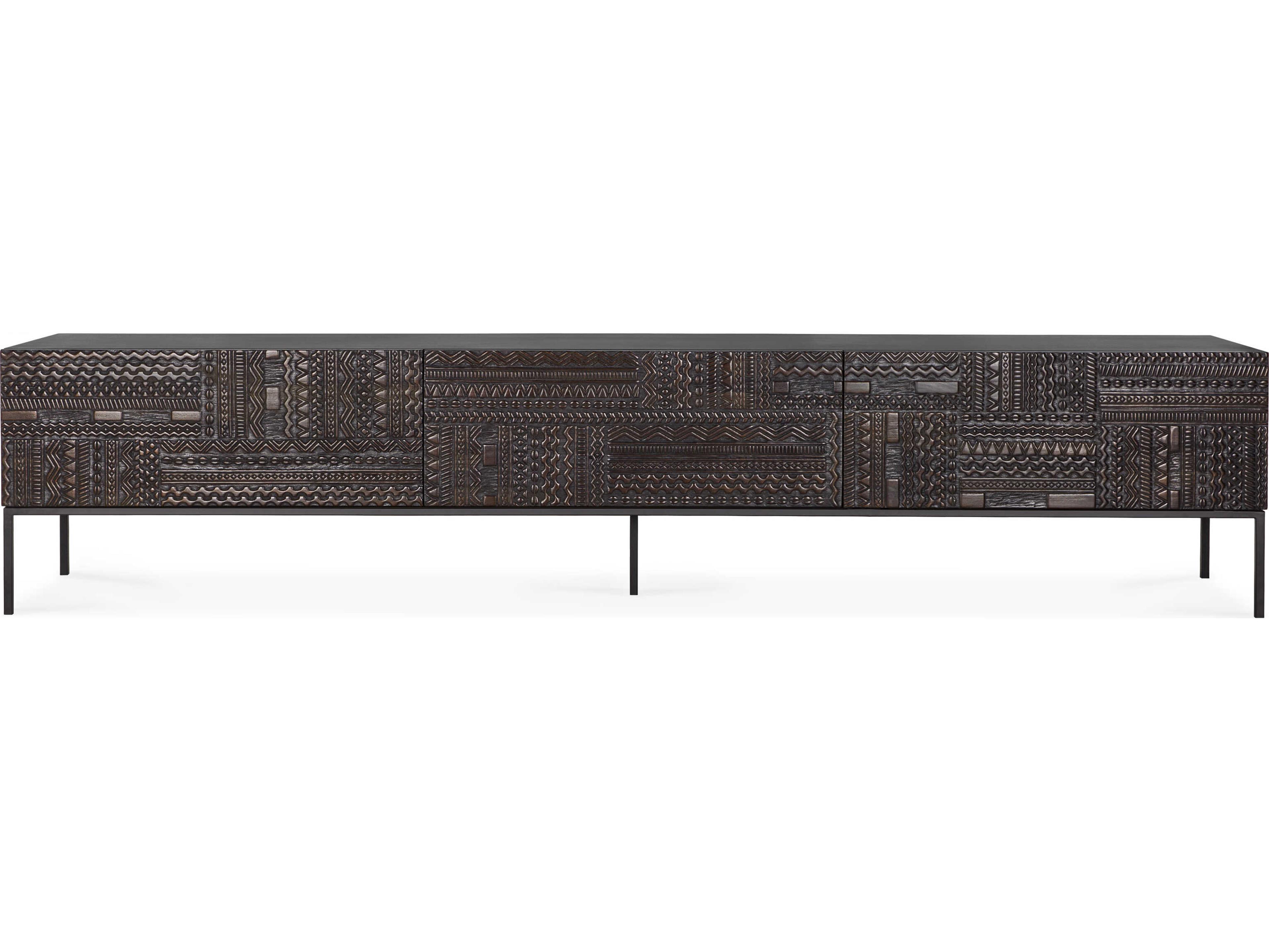 Ethnicraft Tabwa Teak Black Tv Cupboard