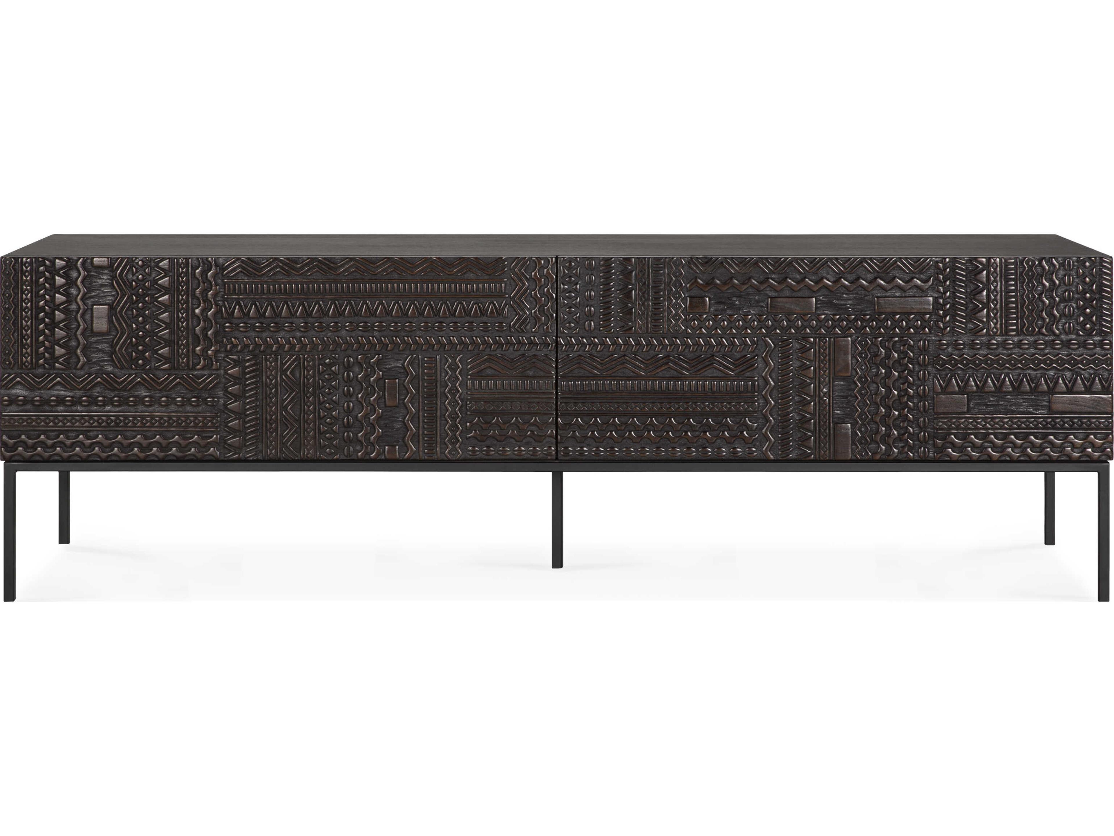 Ethnicraft Tabwa Teak Black Tv Cupboard