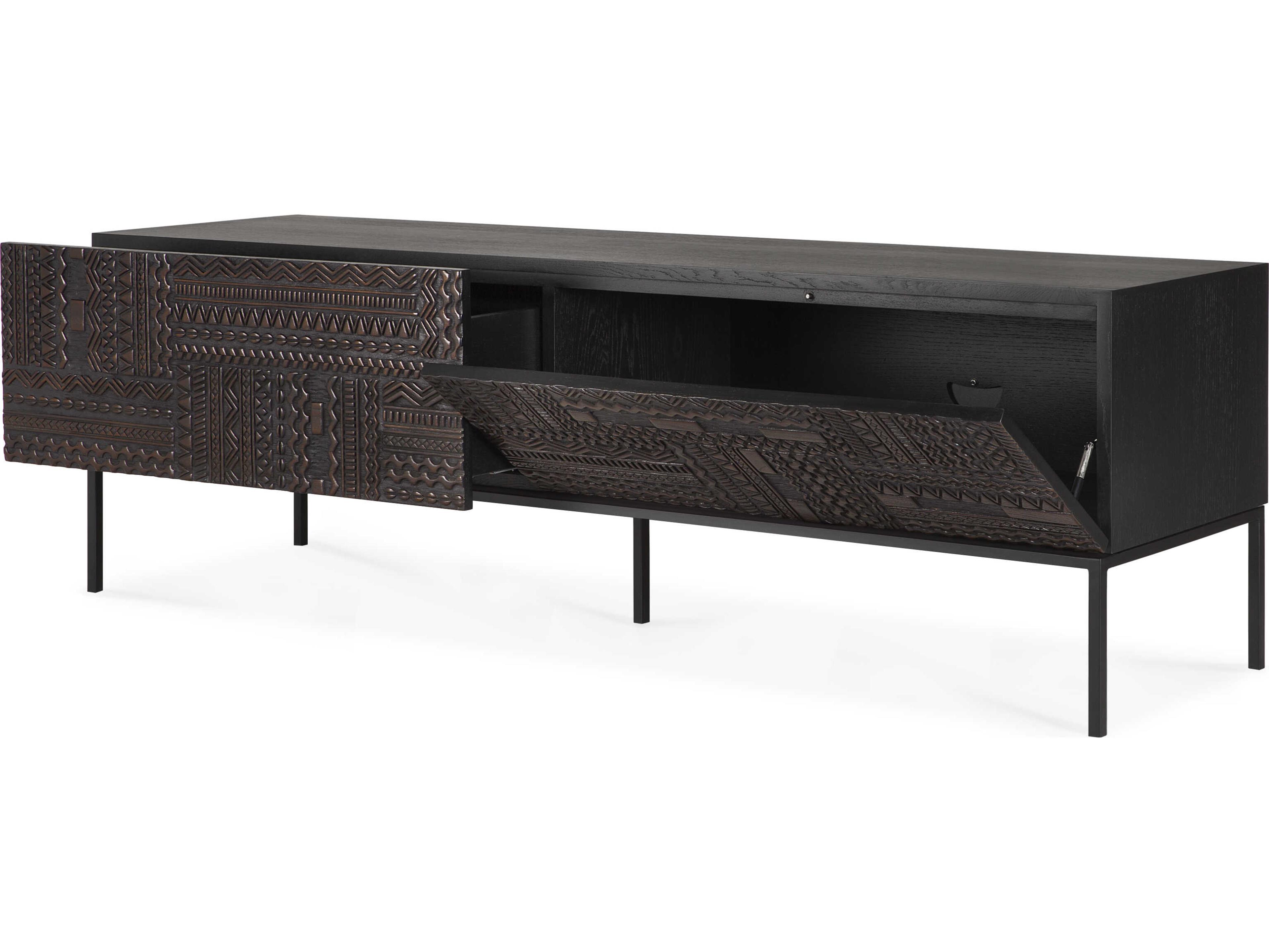 Ethnicraft Tabwa Teak Black Tv Cupboard