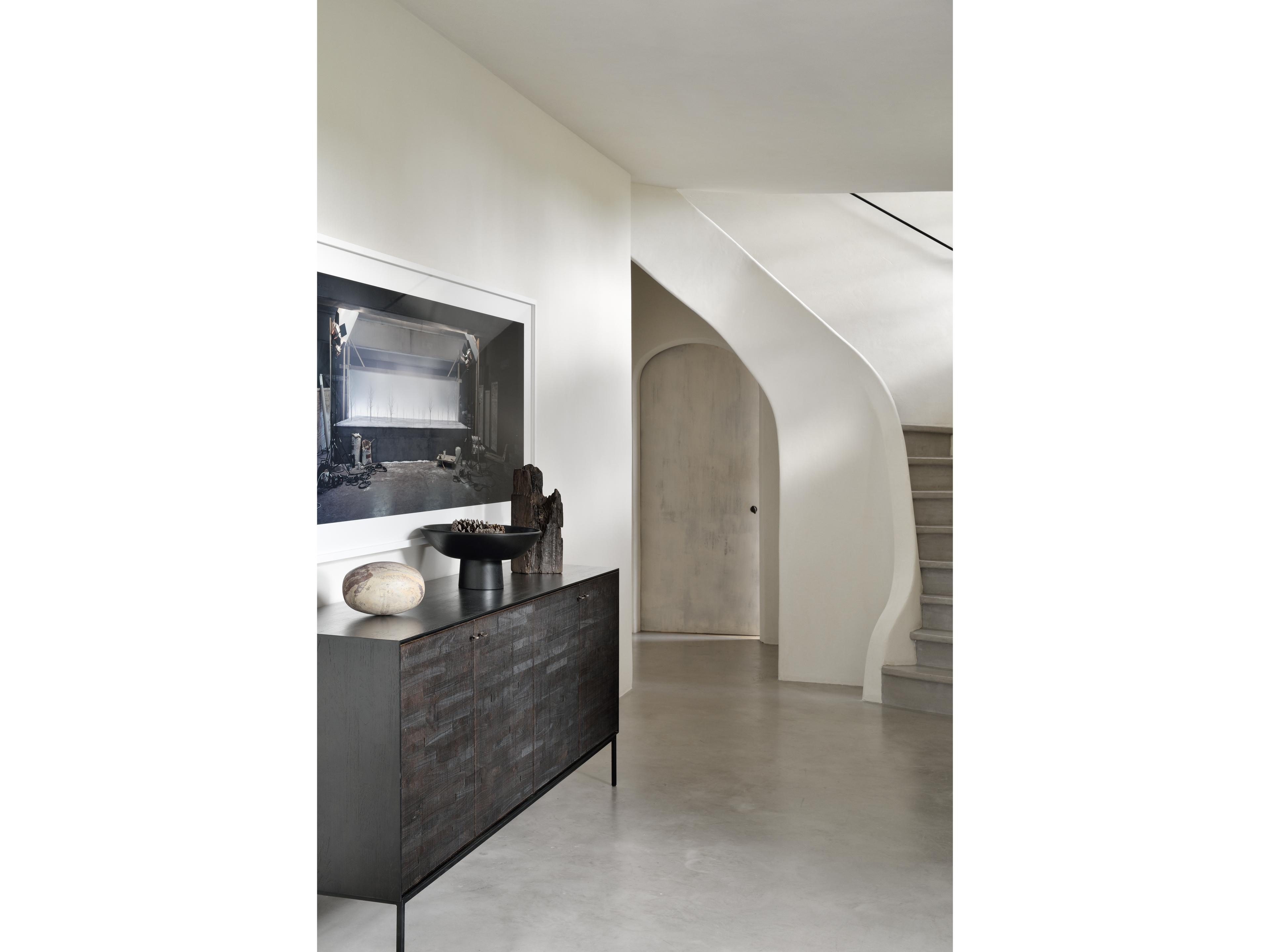 Ethnicraft Grooves Teak Black Sideboard