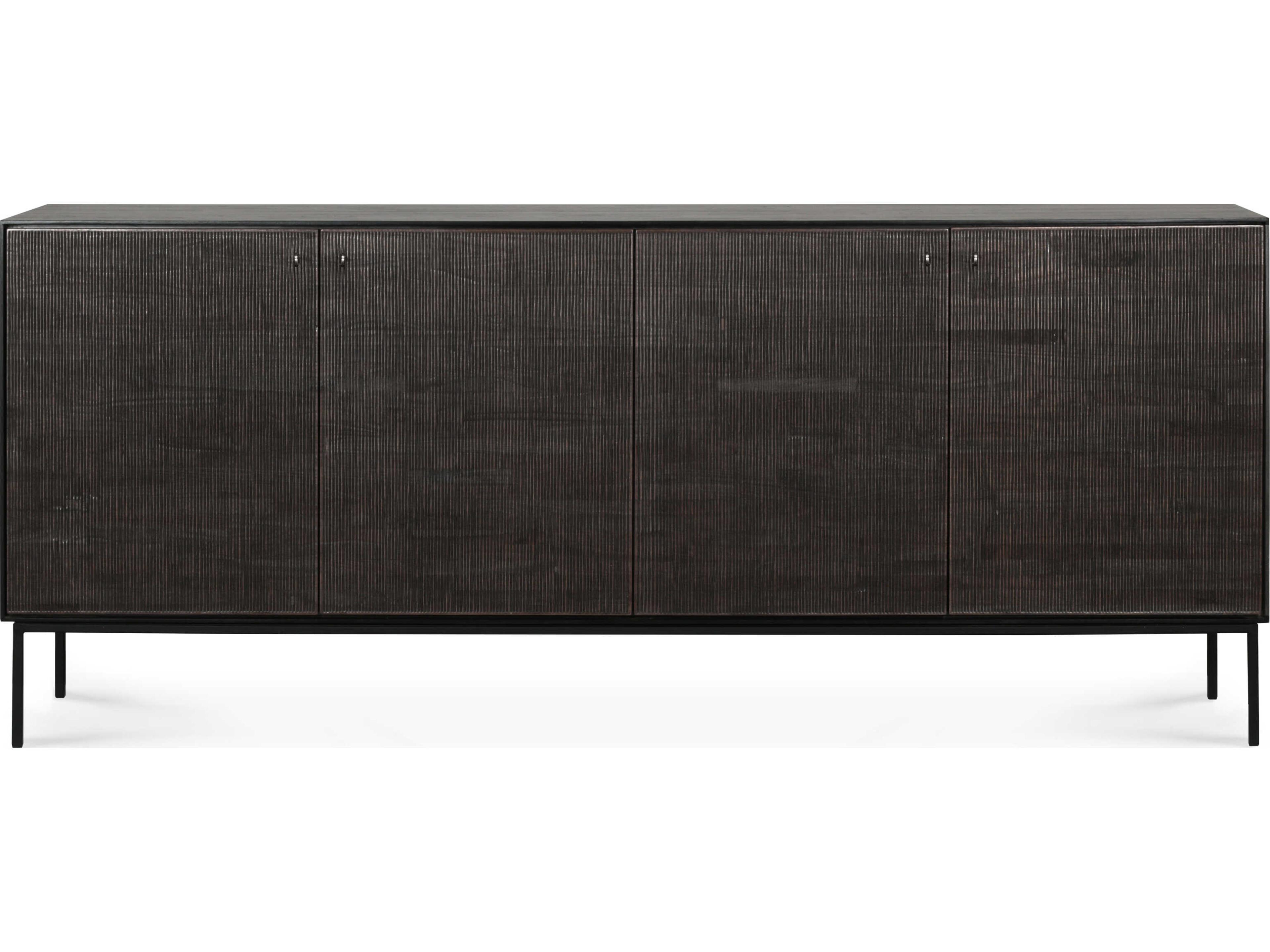 Ethnicraft Grooves Teak Black Sideboard