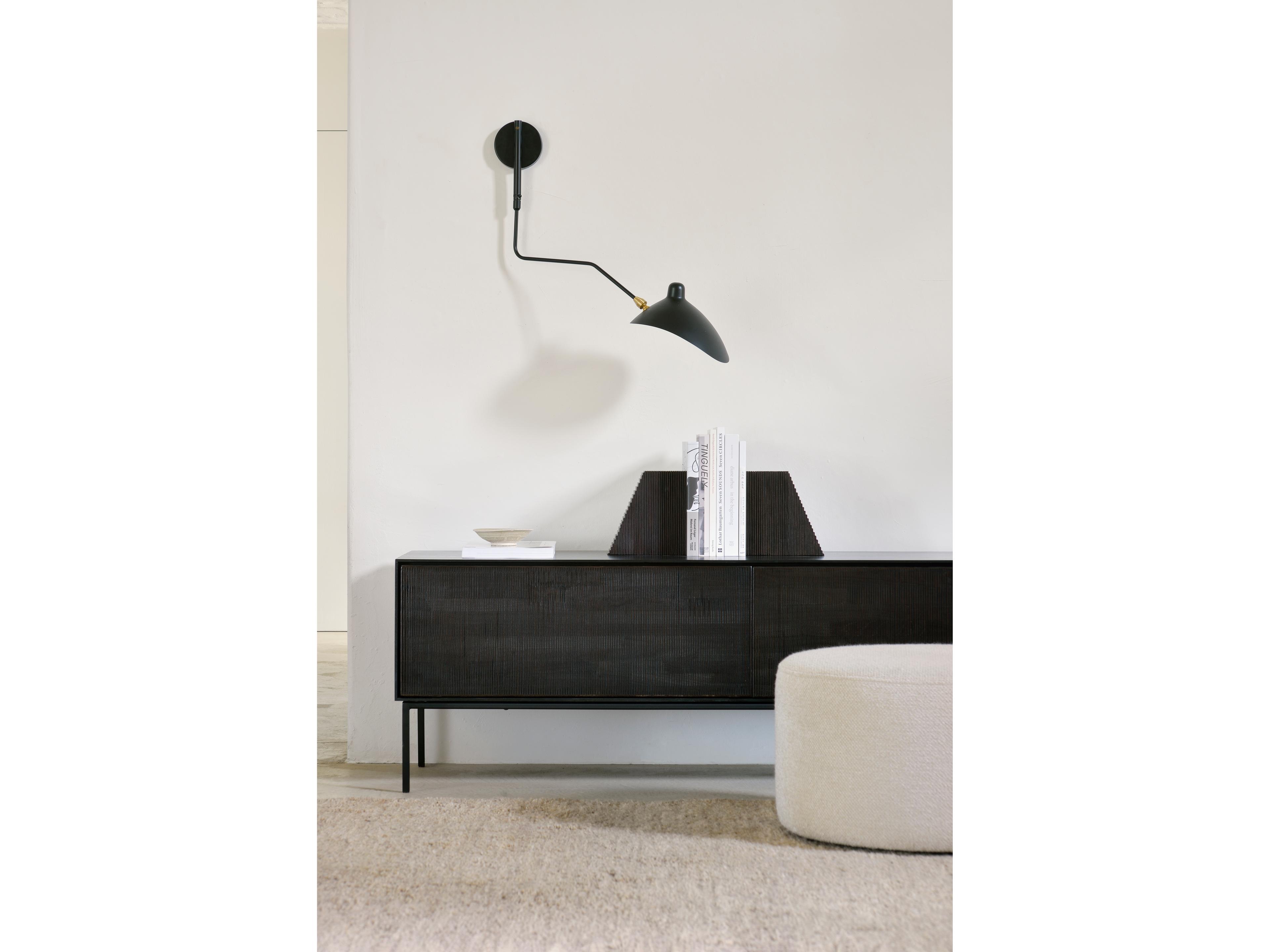 Ethnicraft Grooves Teak Black Tv Cupboard