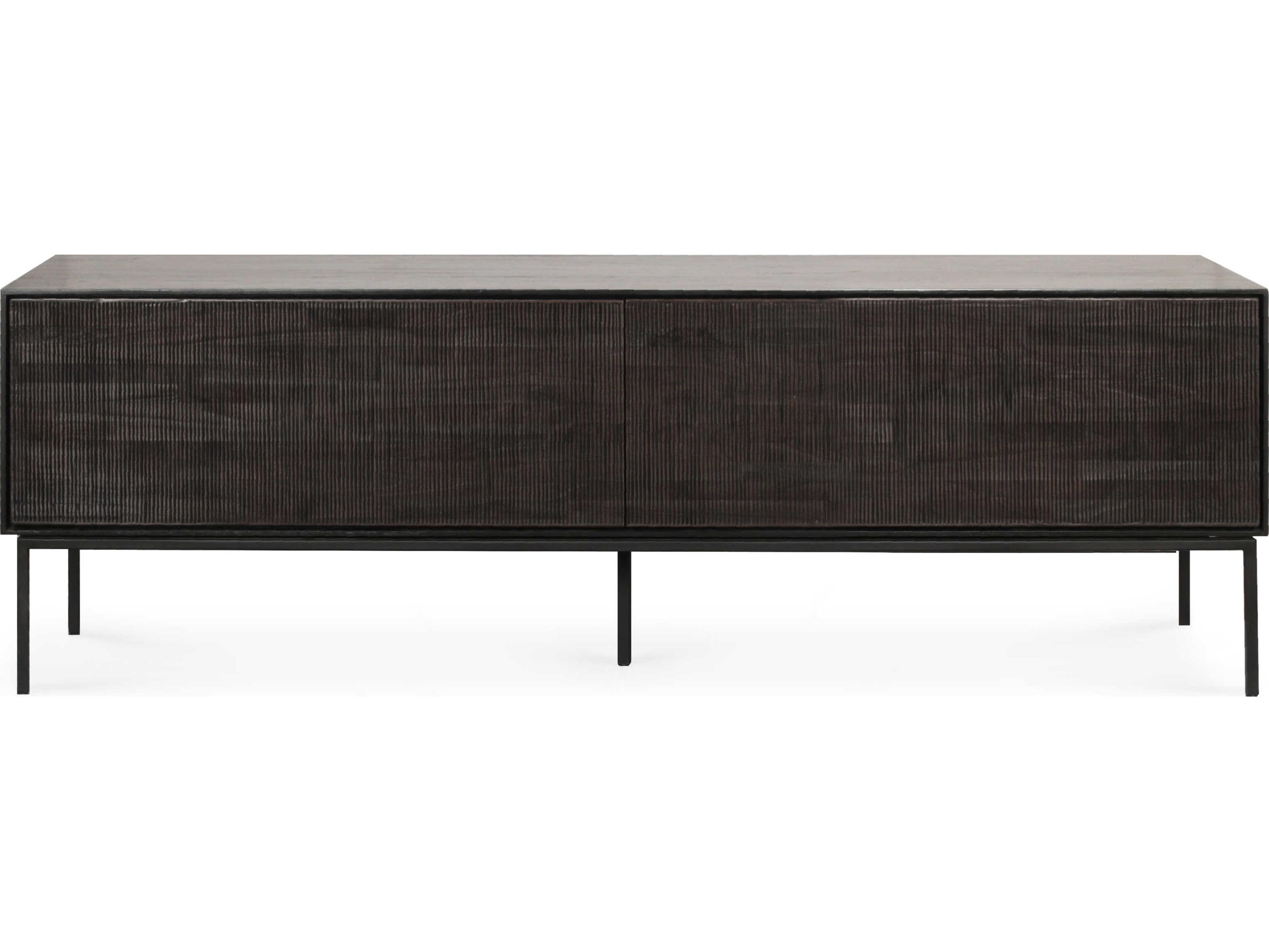 Ethnicraft Grooves Teak Black Tv Cupboard