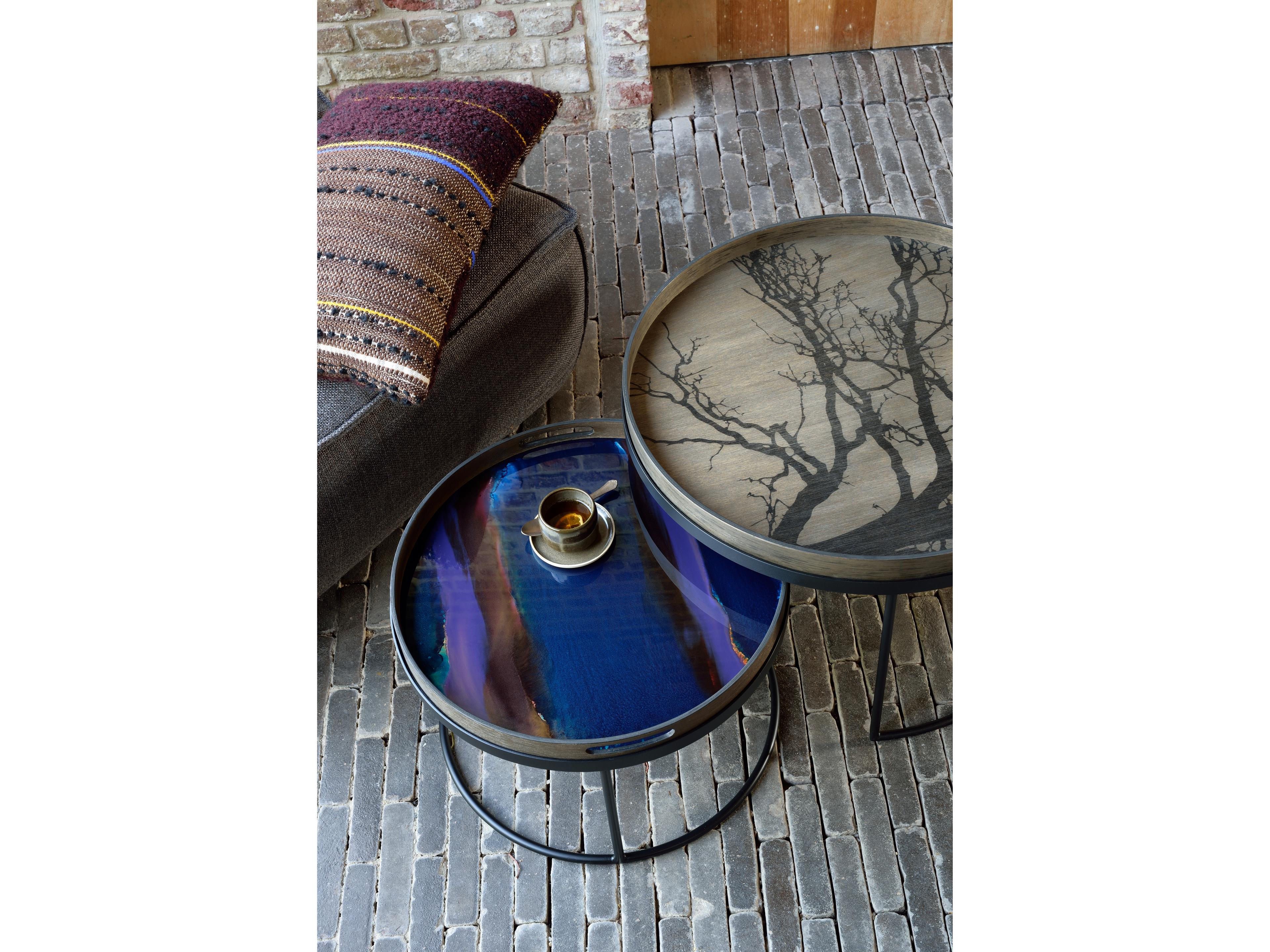 Ethnicraft Organic Indigo Glass Tray