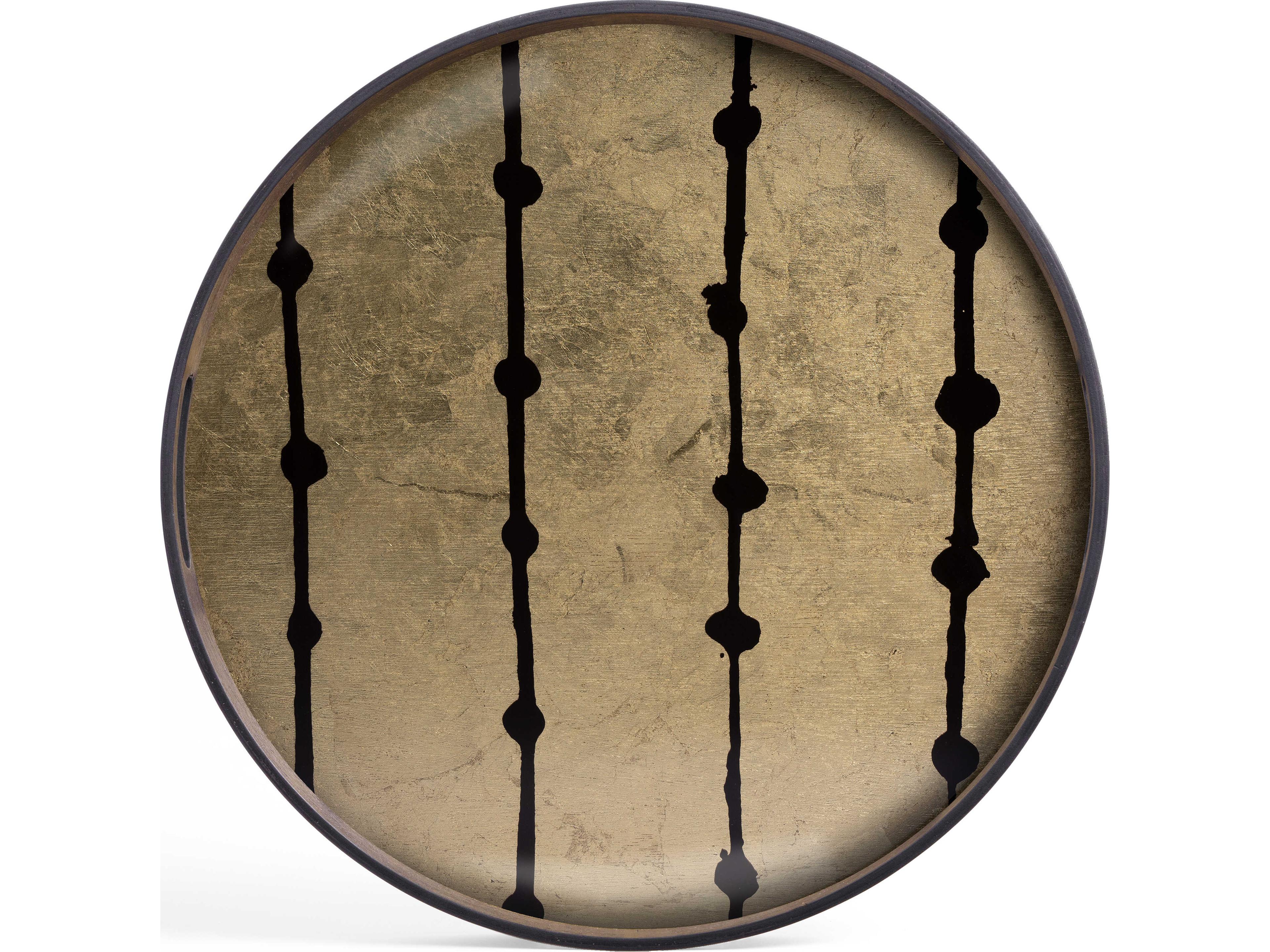 Gold Leaf Dots Small Glass Tray