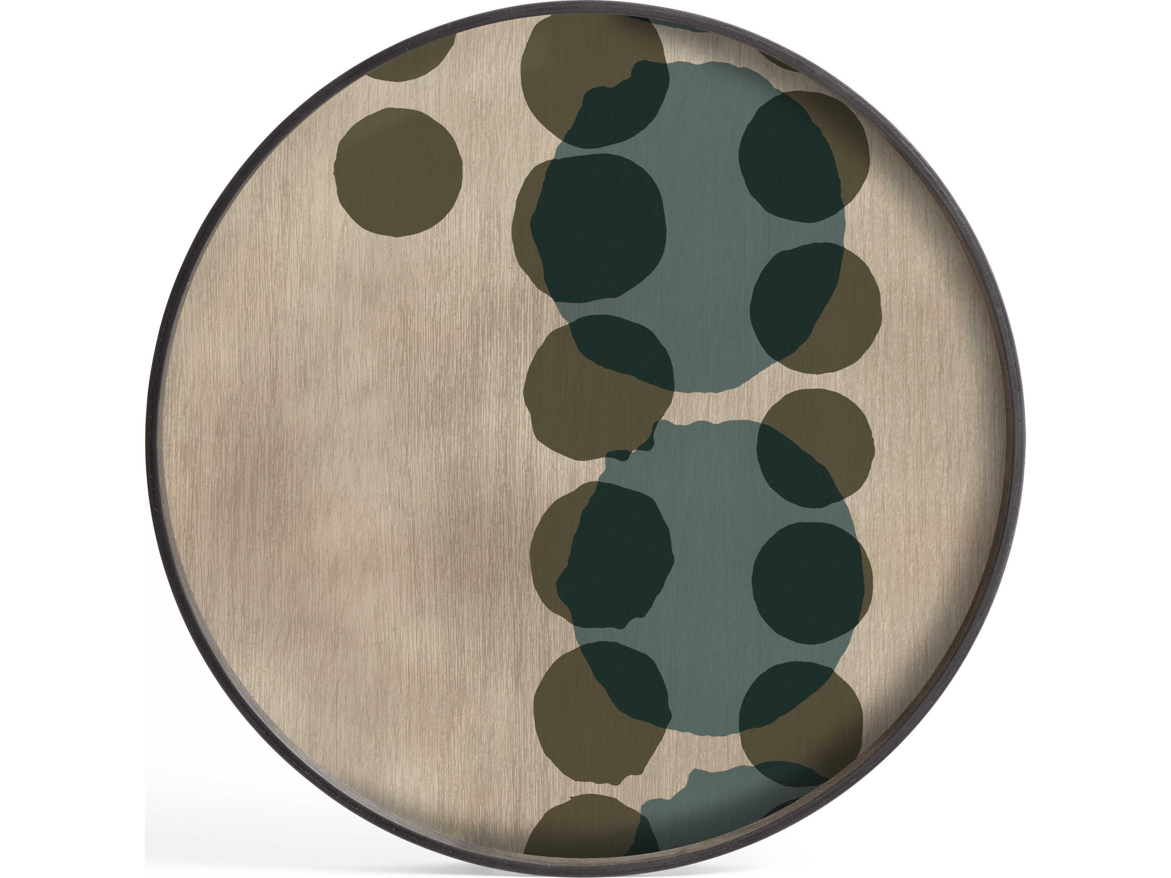 Layered Dots Glass Tray Translucent Silhouettes Decorative Accent