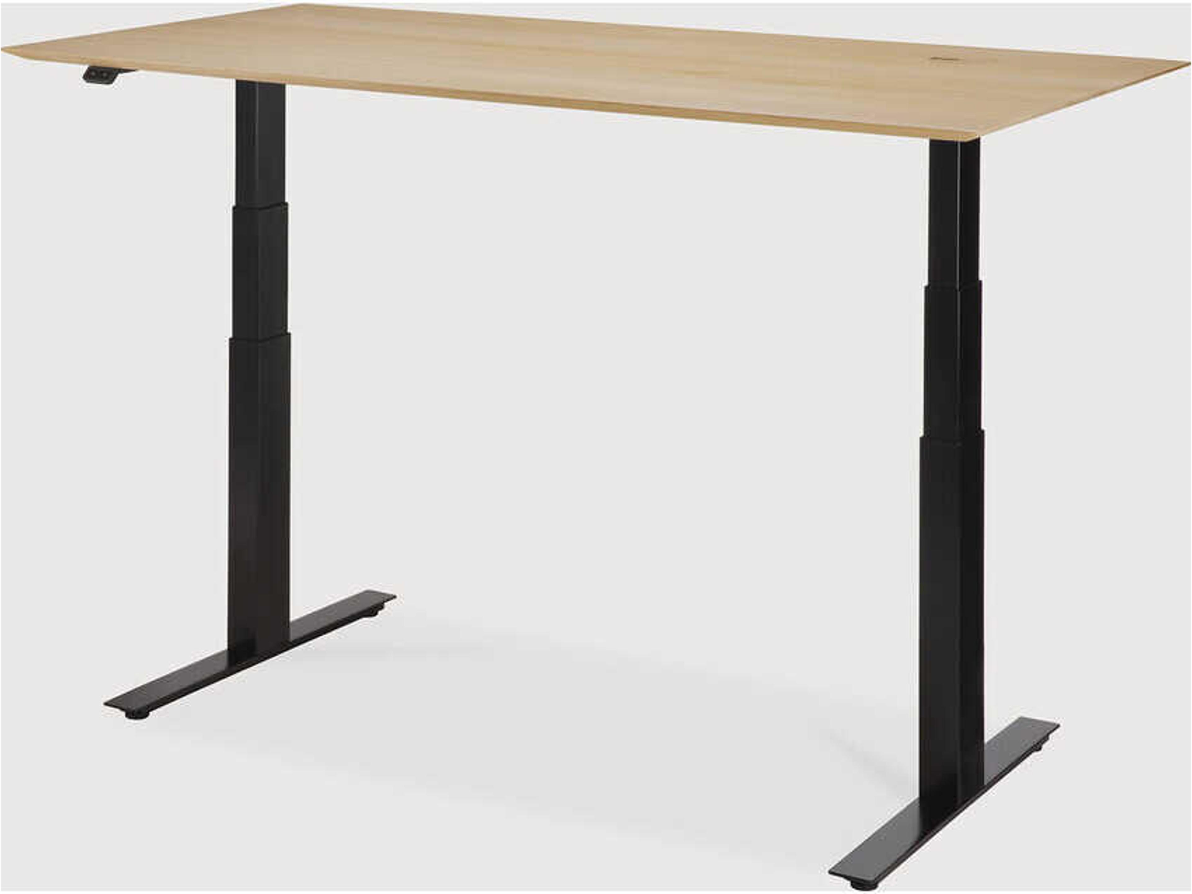 Ethnicraft Bok Oak With Black Adjustable Desk