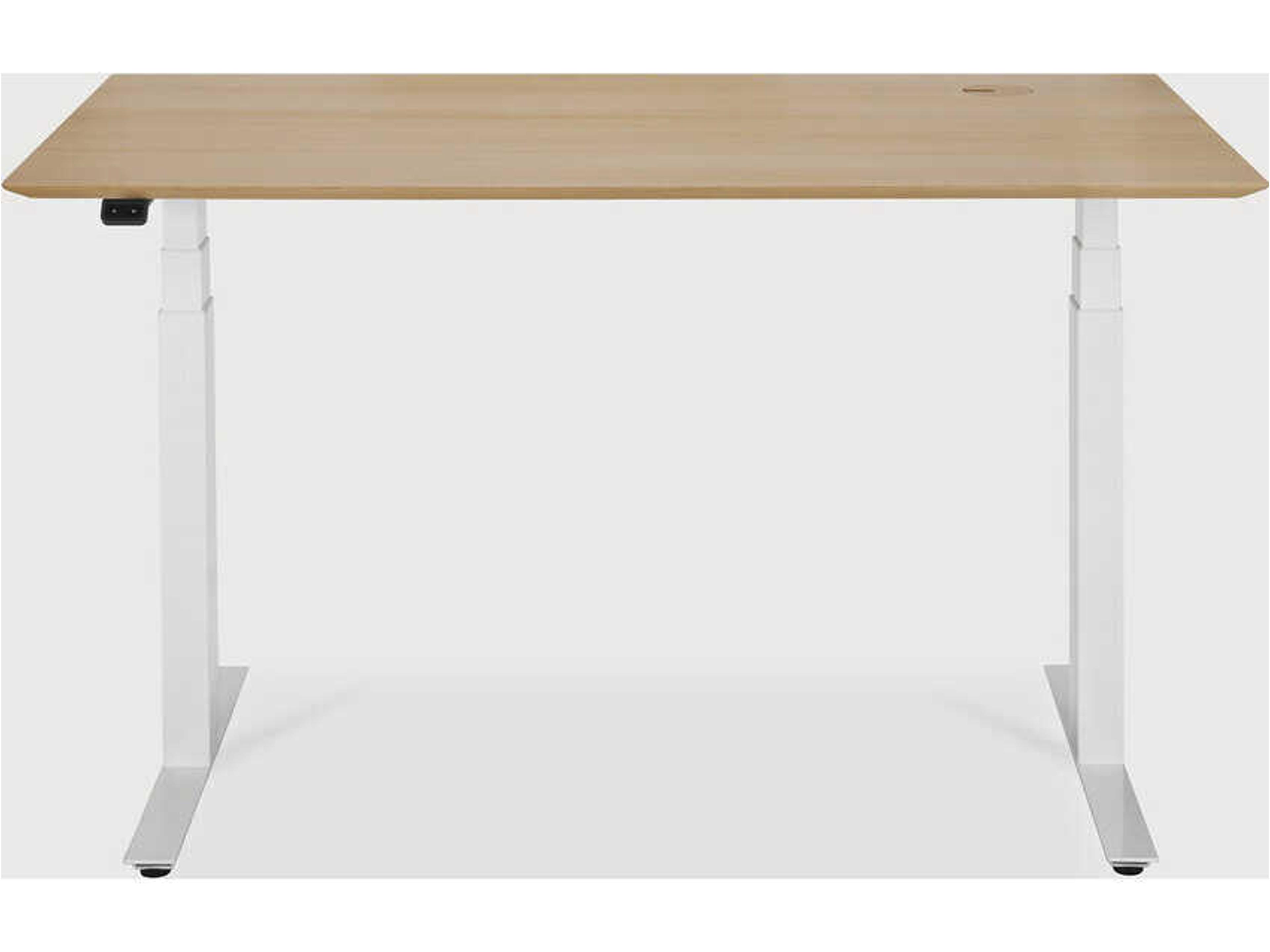 Ethnicraft Bok Oak With White Adjustable Desk