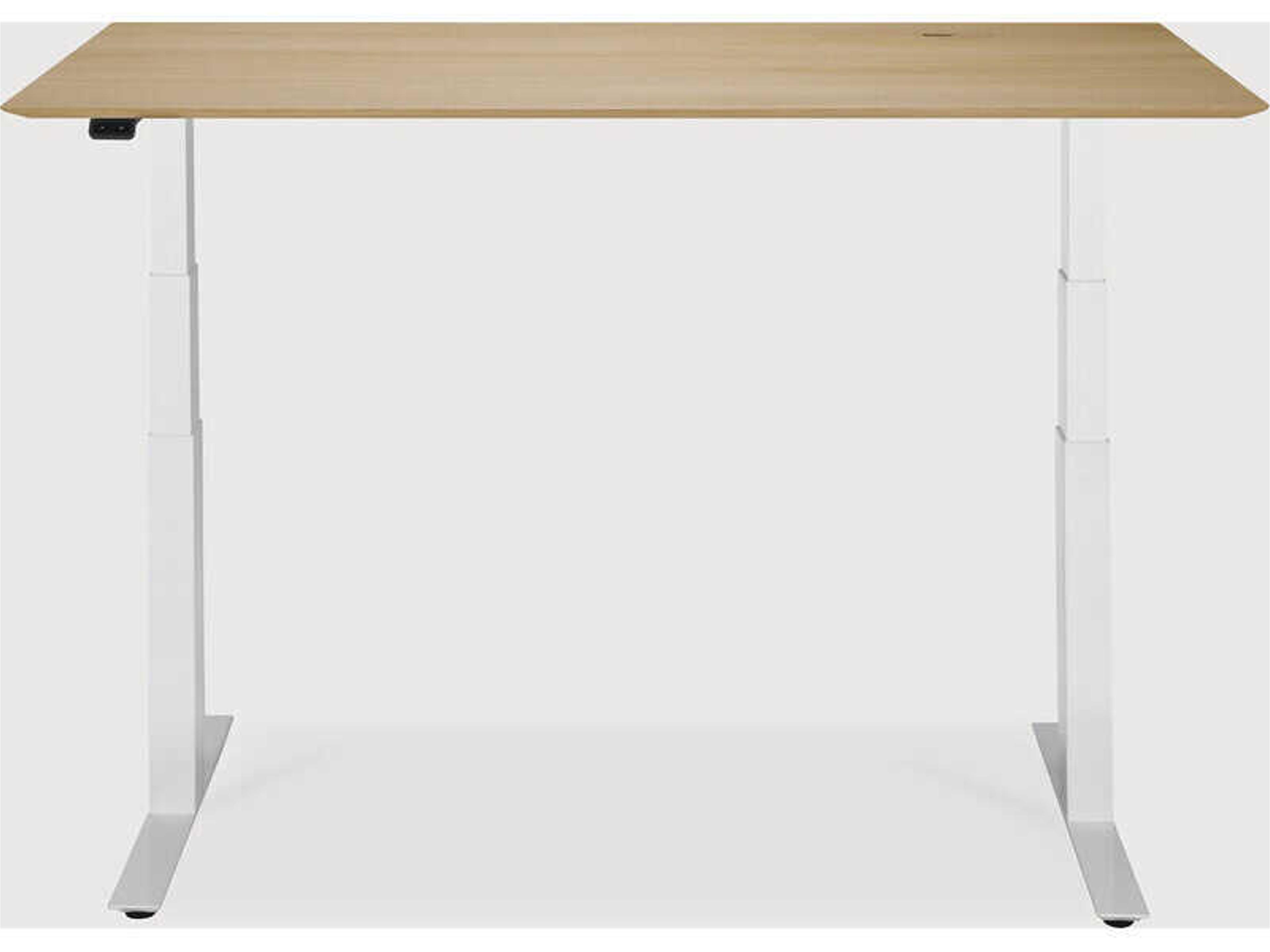 Ethnicraft Bok Oak With White Adjustable Desk