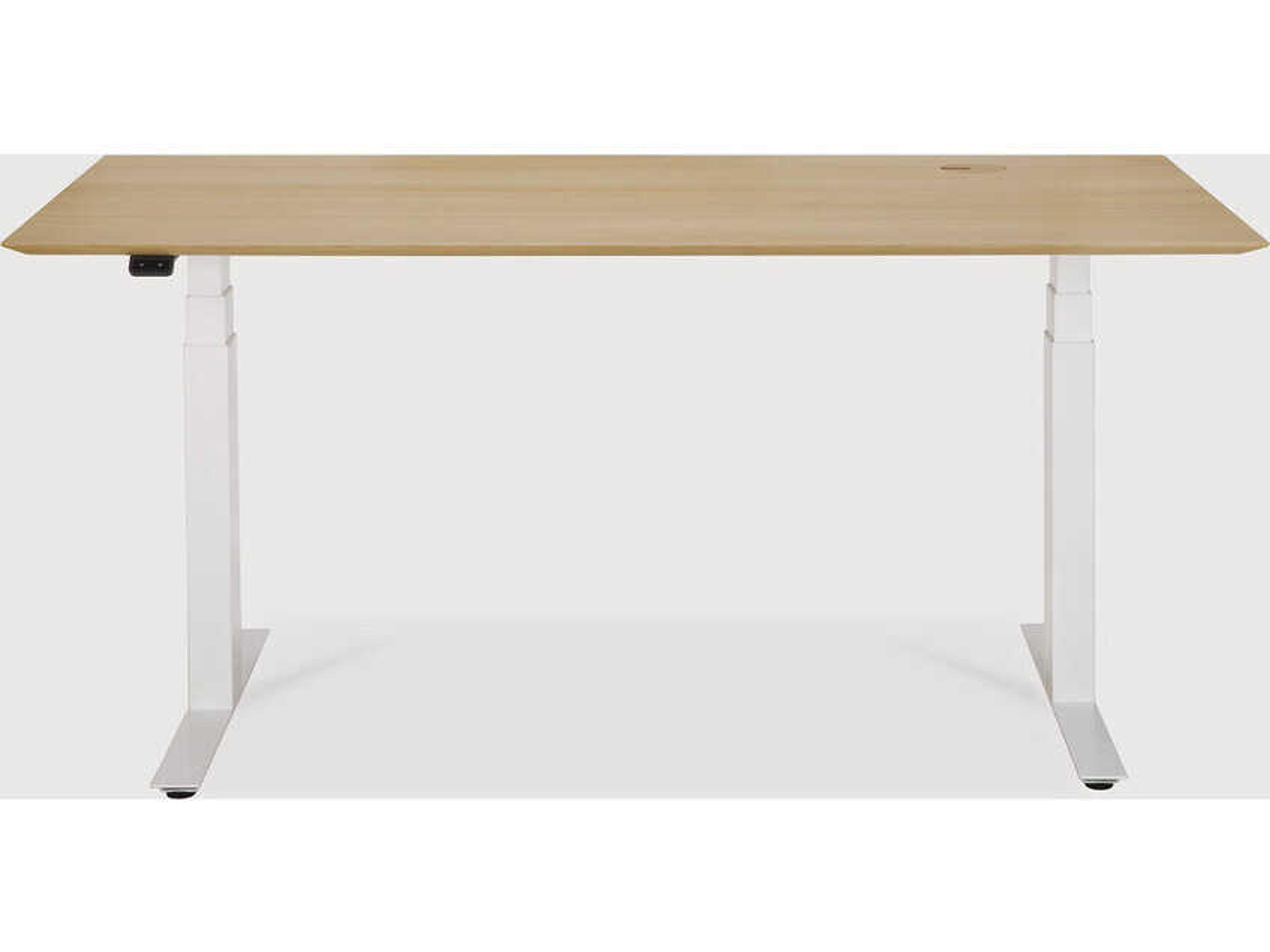 Ethnicraft Bok Oak With White Adjustable Desk