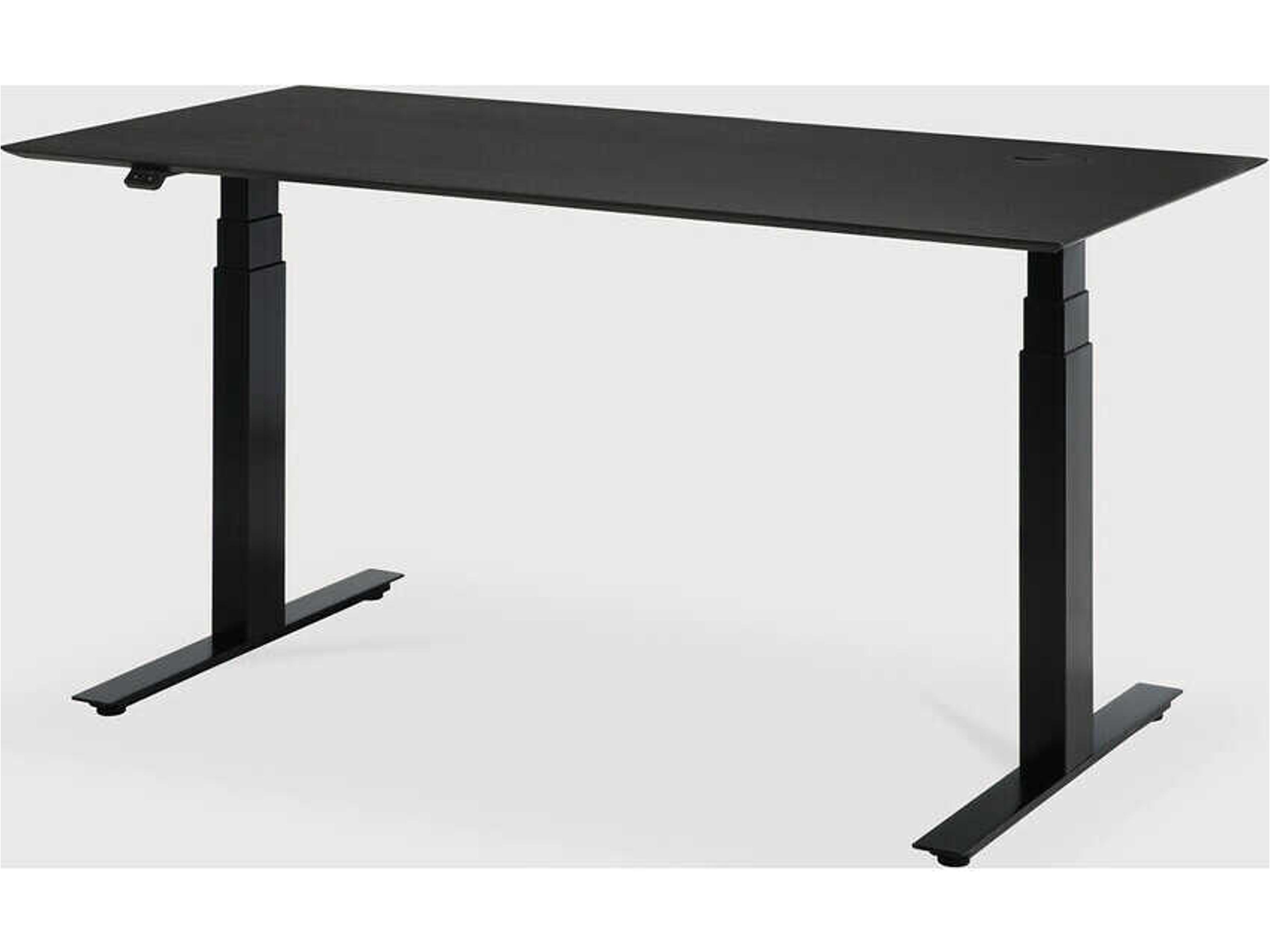 Bok Oak Black With Black Adjustable Desk