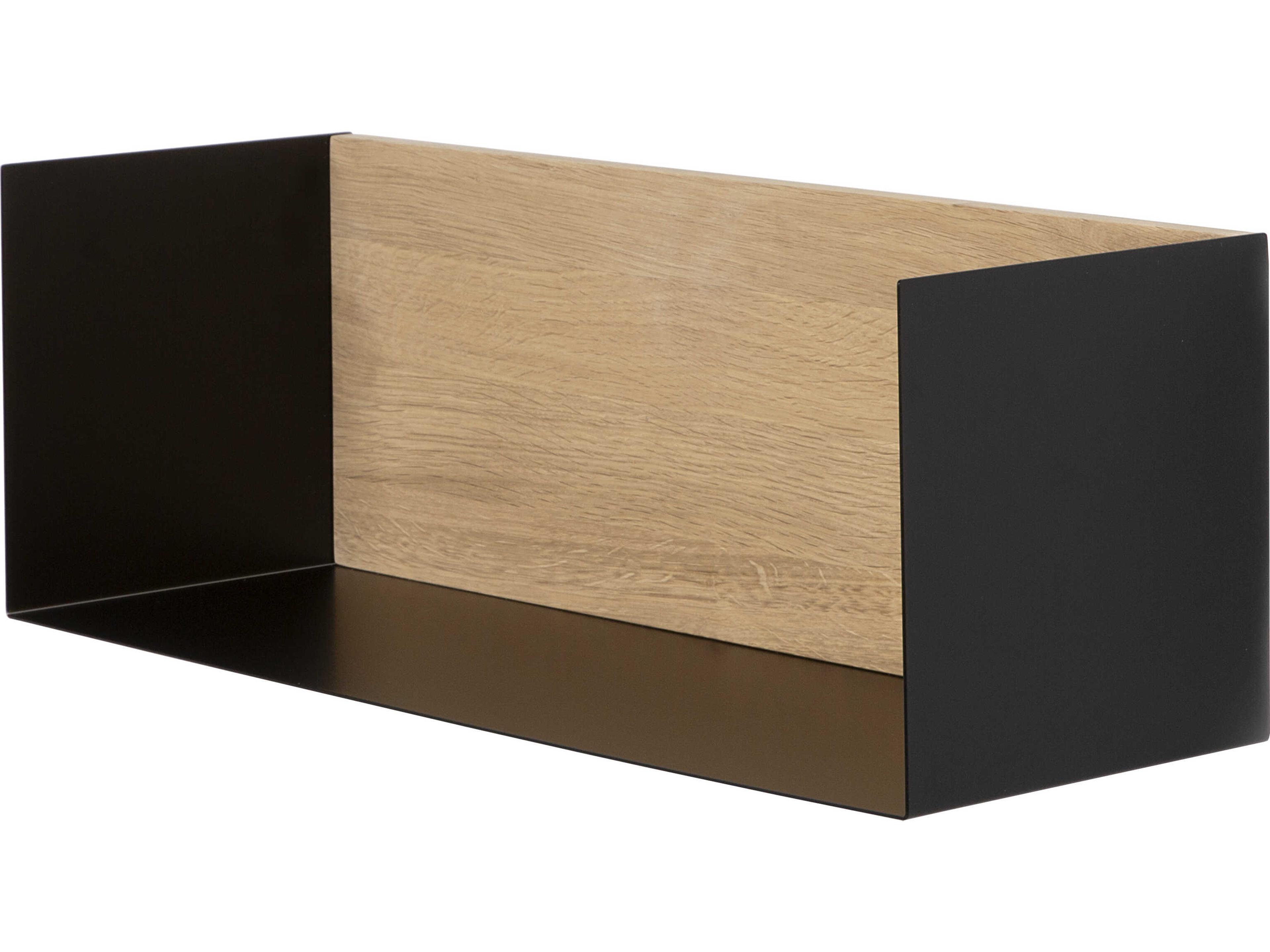 U Wall Shelf Black Oak Modern