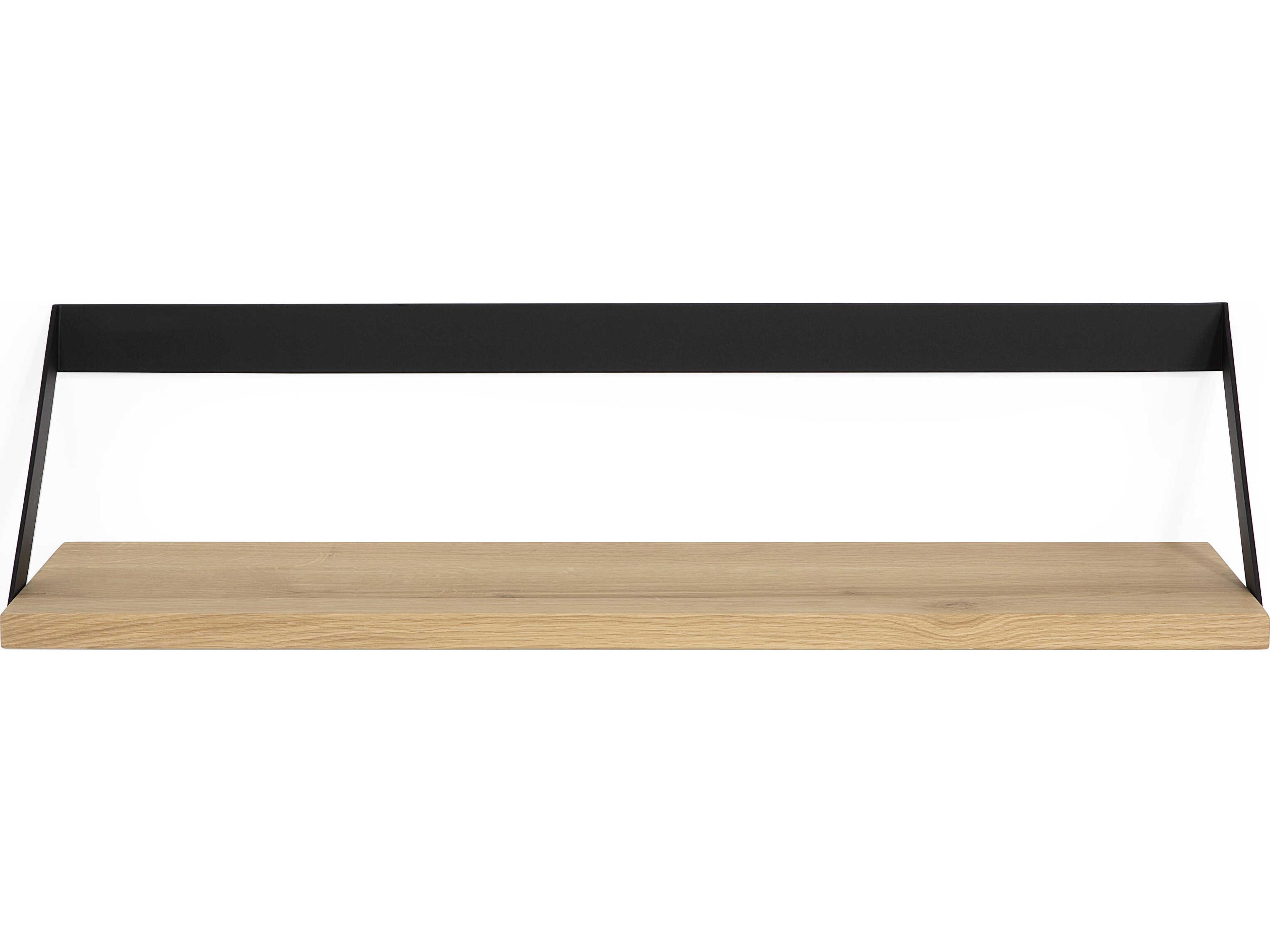 Ribbon Wall Shelf Oak and Metal Modern Minimalist