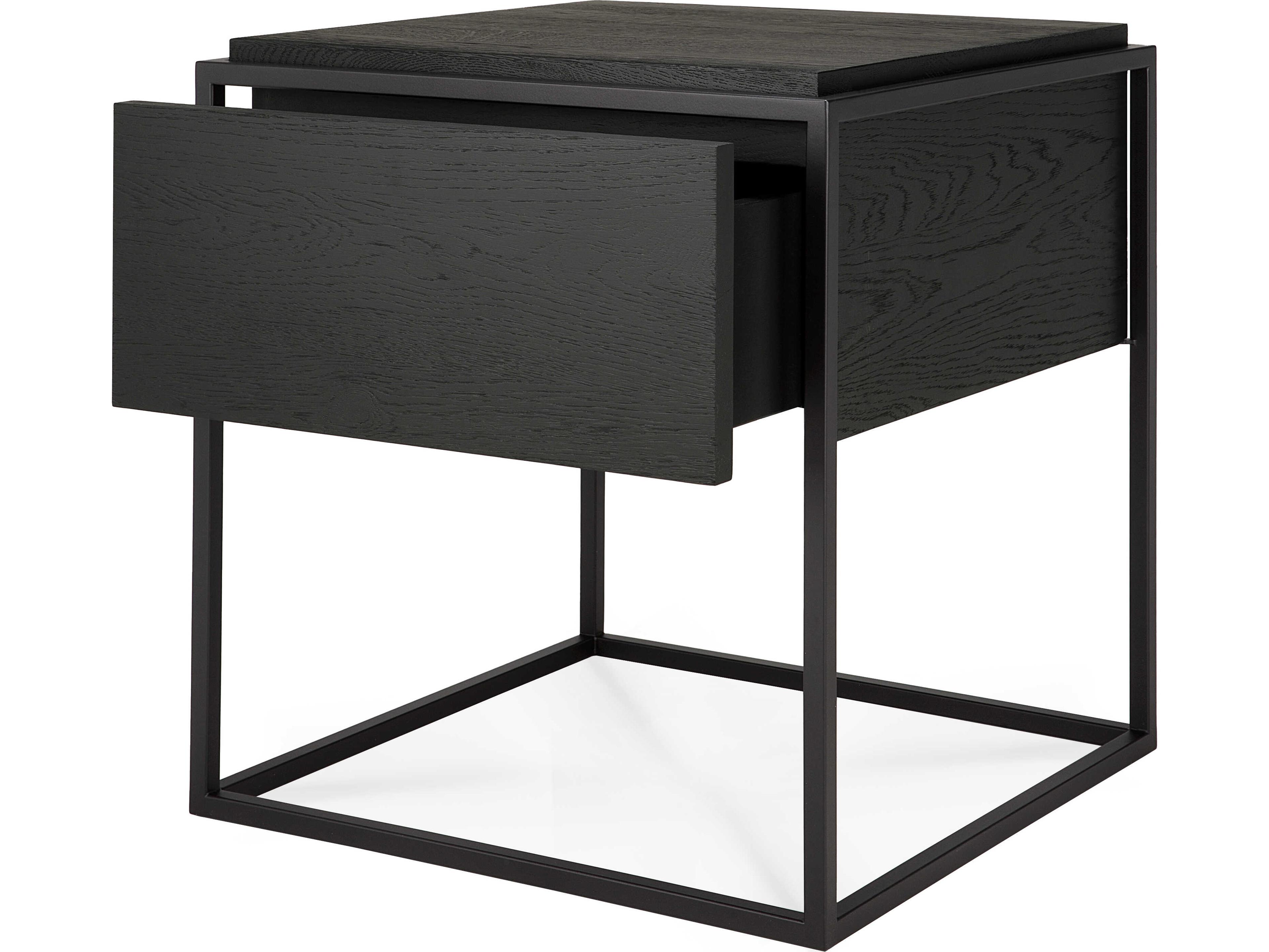 Ethnicraft Monolit Oak Black Bedside Table