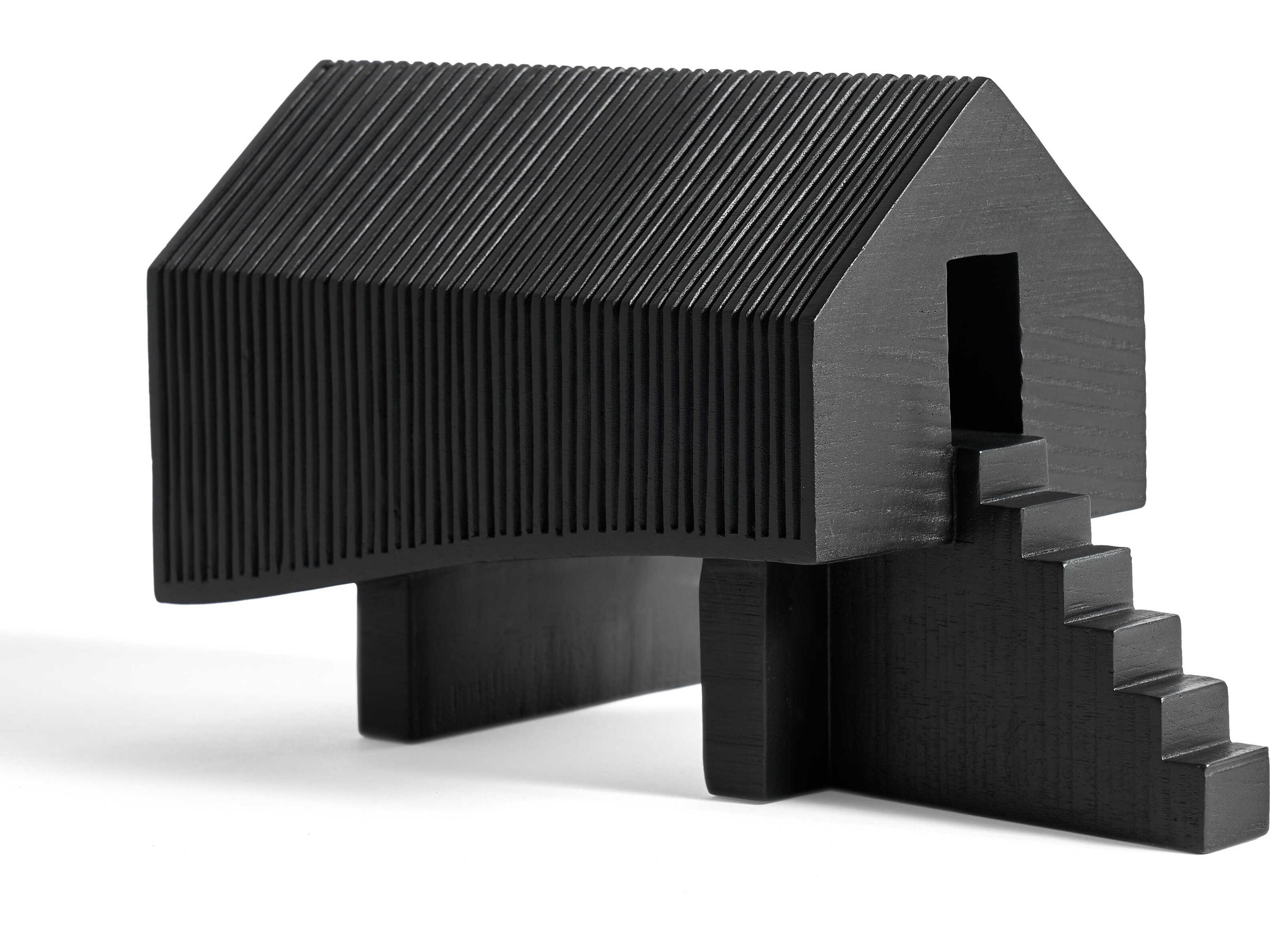 Stilt House Decorative Object in Black Mahogany