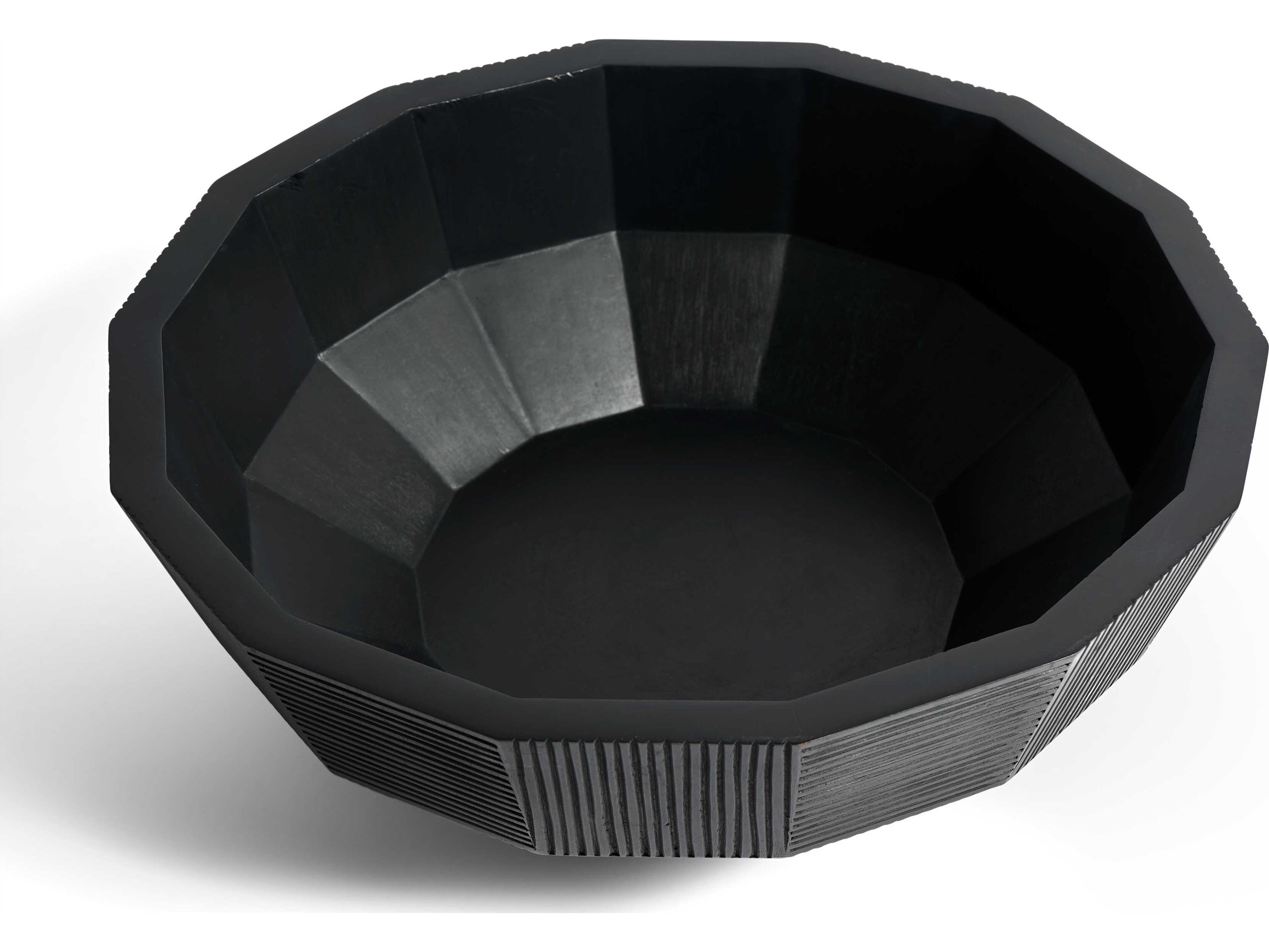 Ethnicraft Striped Mahogany Black Bowl