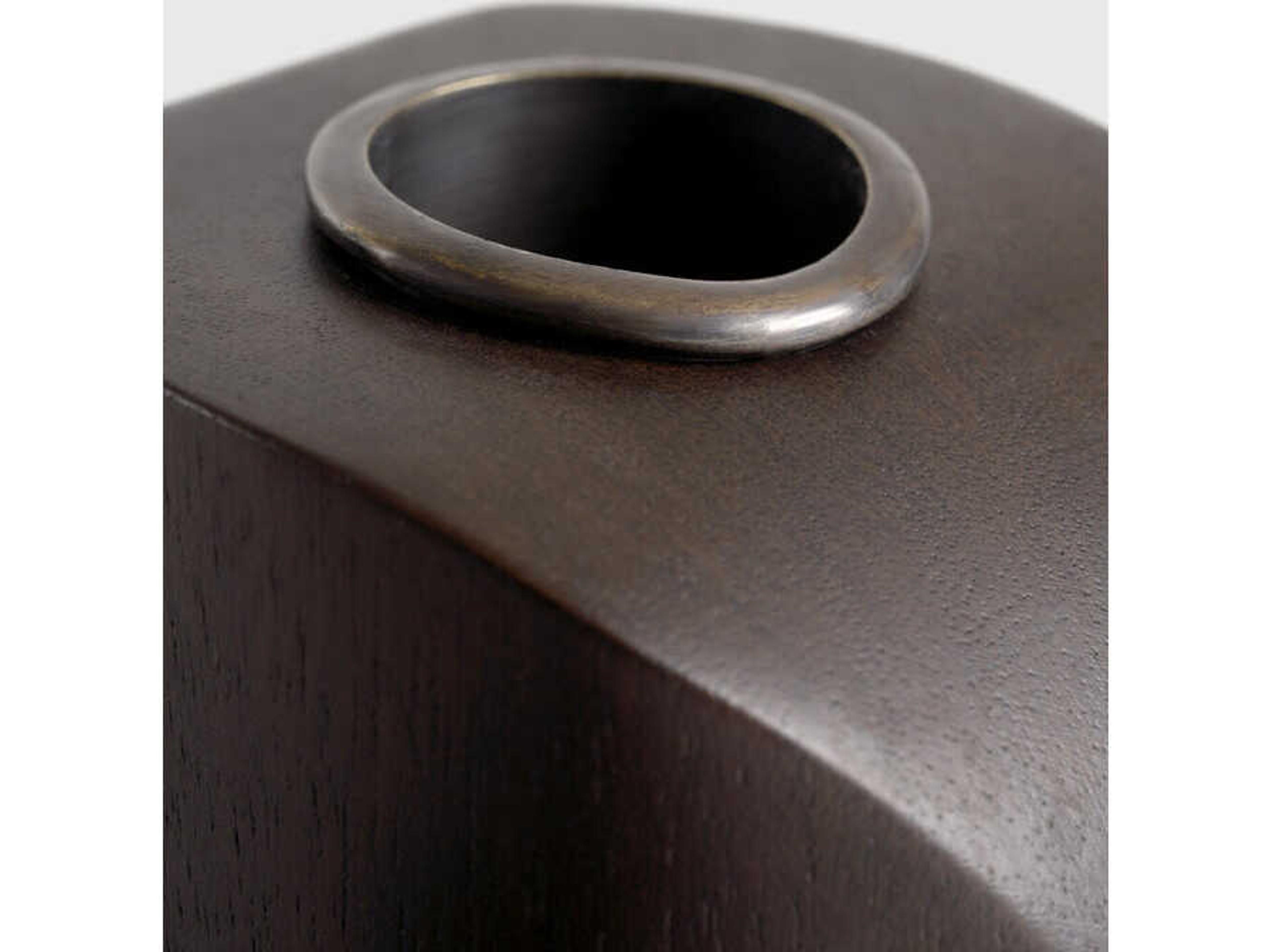 Ethnicraft Pi Mahogany Dark Brown Pi Candle Holders