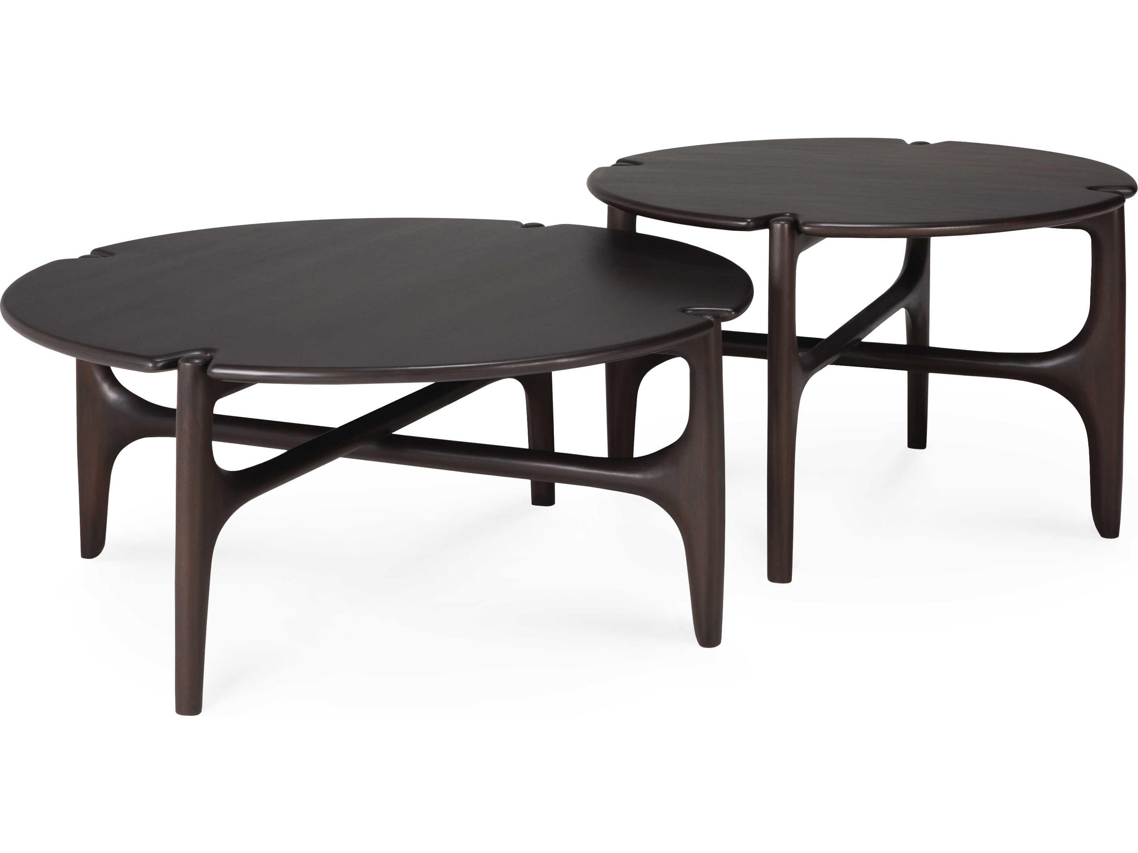 Ethnicraft Pi Mahogany Dark Brown Pi Coffee Table