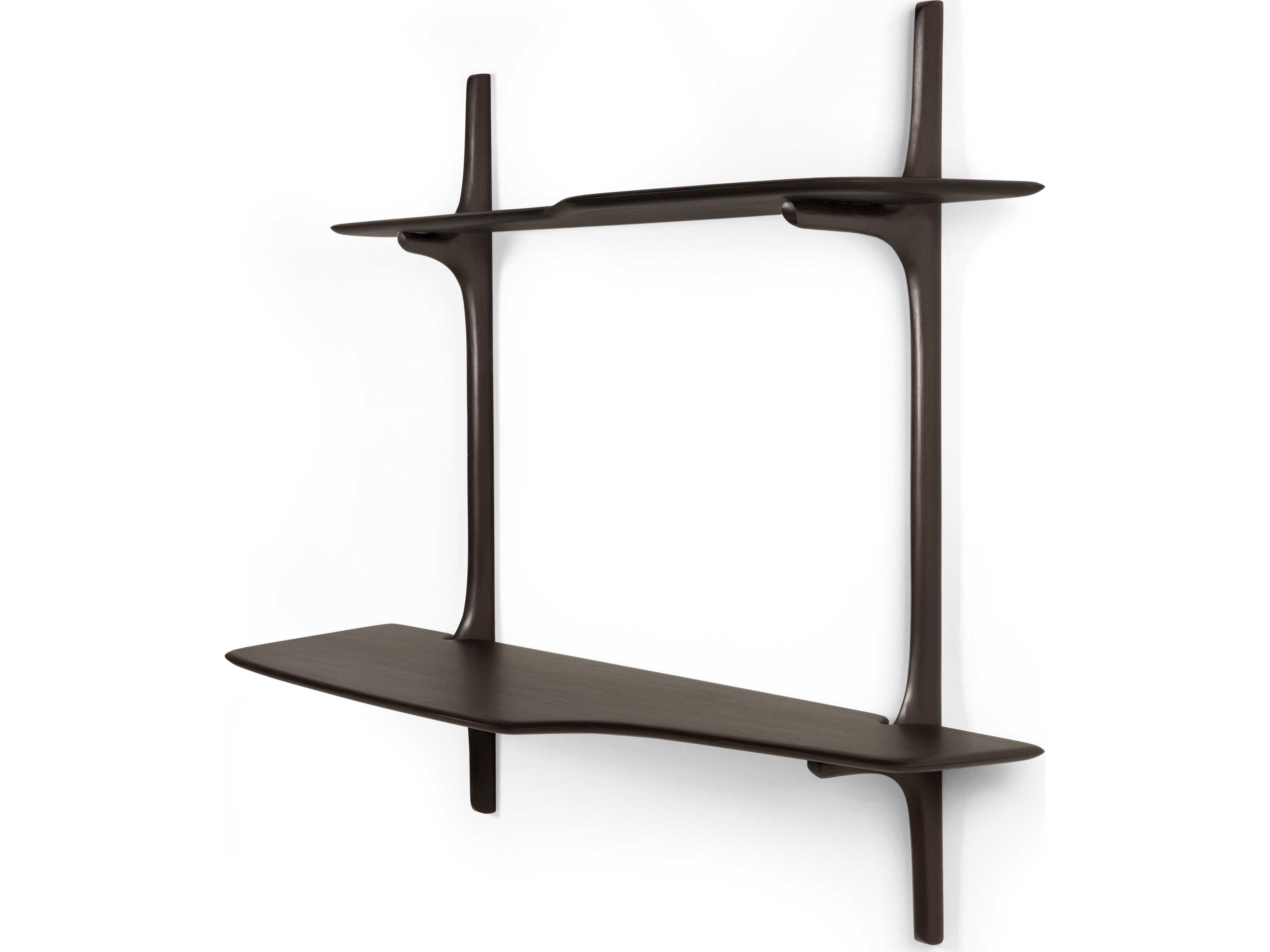 Pi Mahogany Dark Brown Pi Wall-Mounted Desk