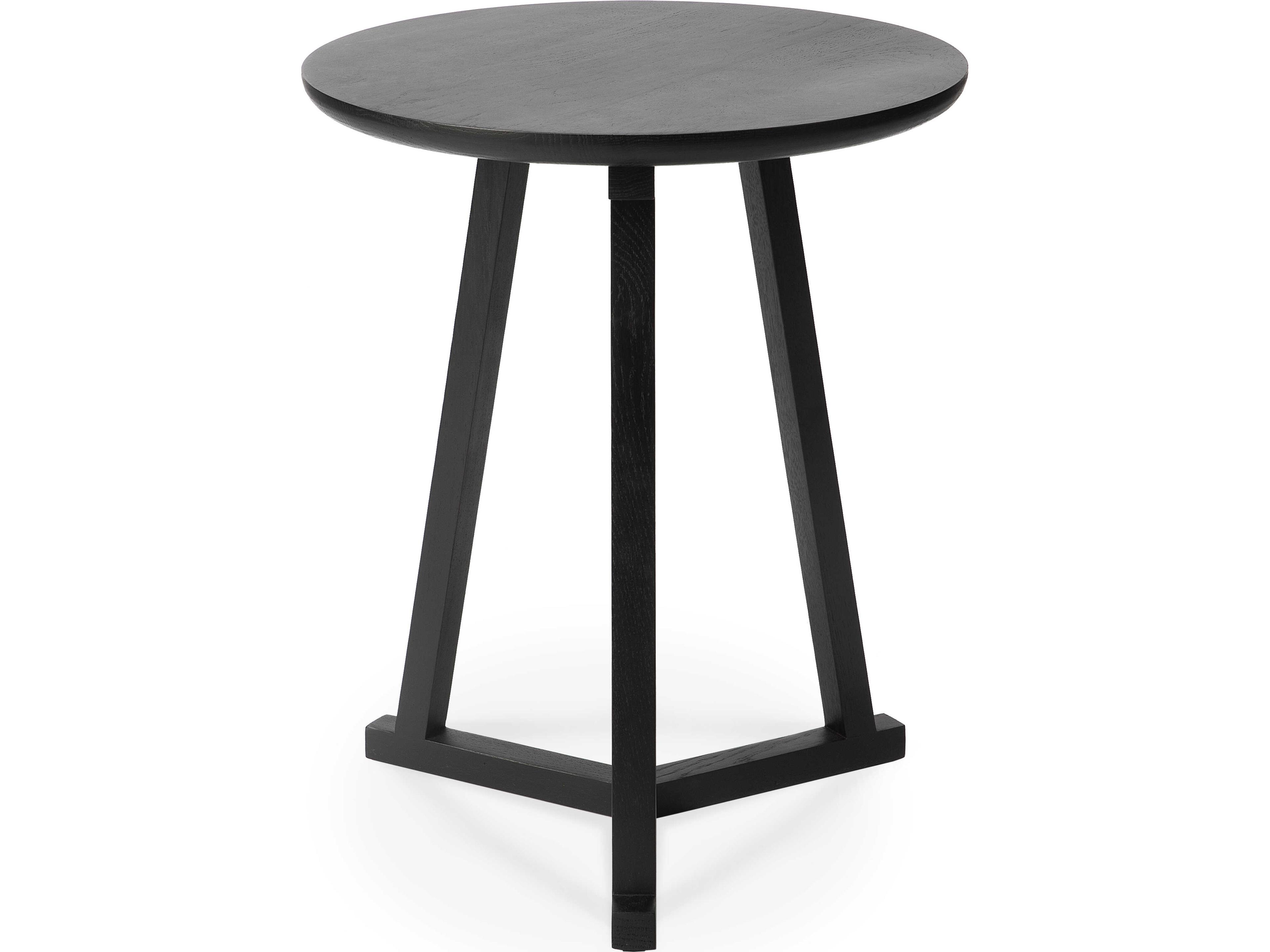 Tripod Oak Black Side Table