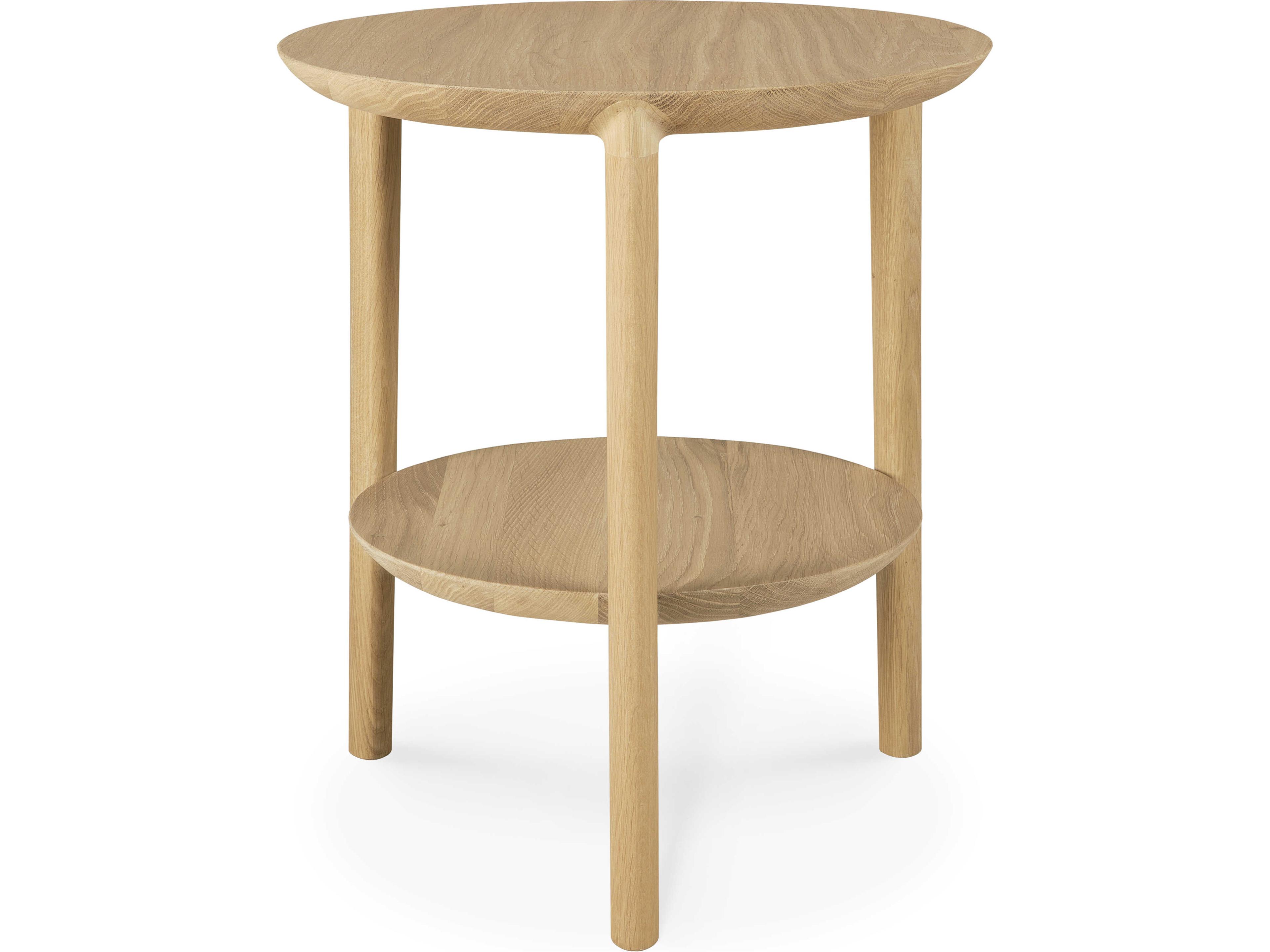 Bok Oak Side Table Natural Solid Wood