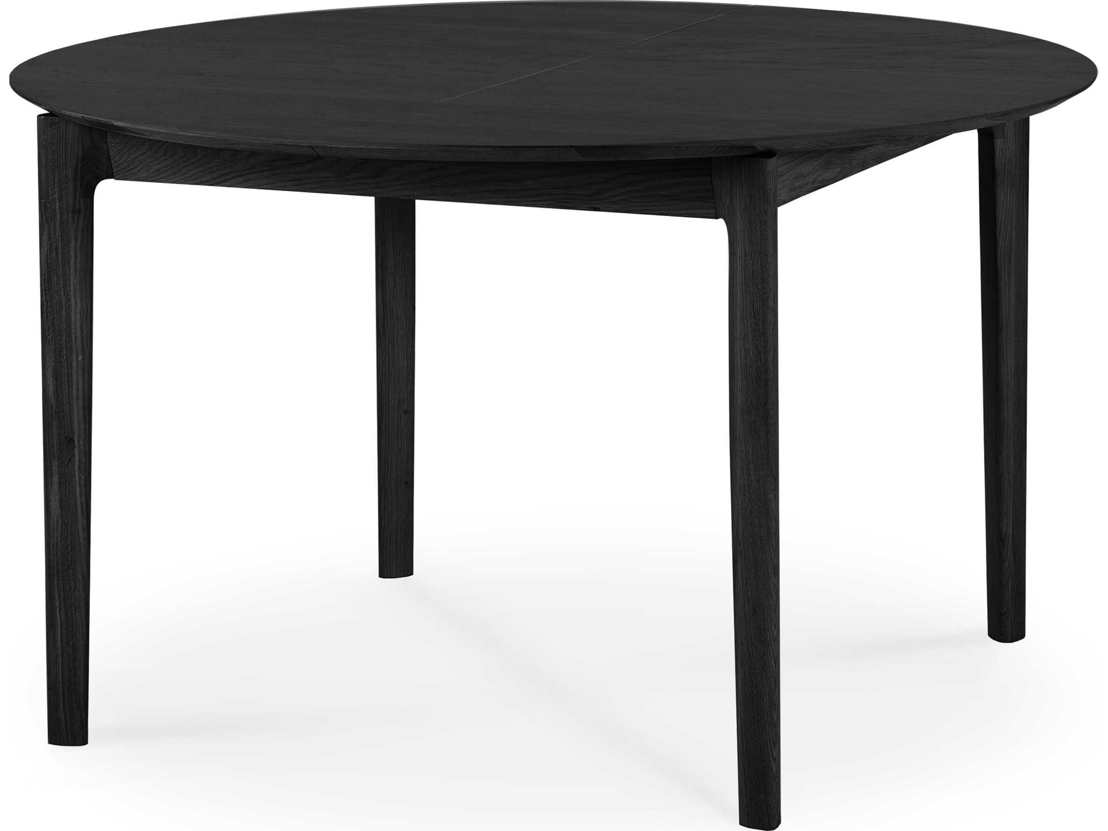 Bok Round Extendable Dining Table in Black Oak