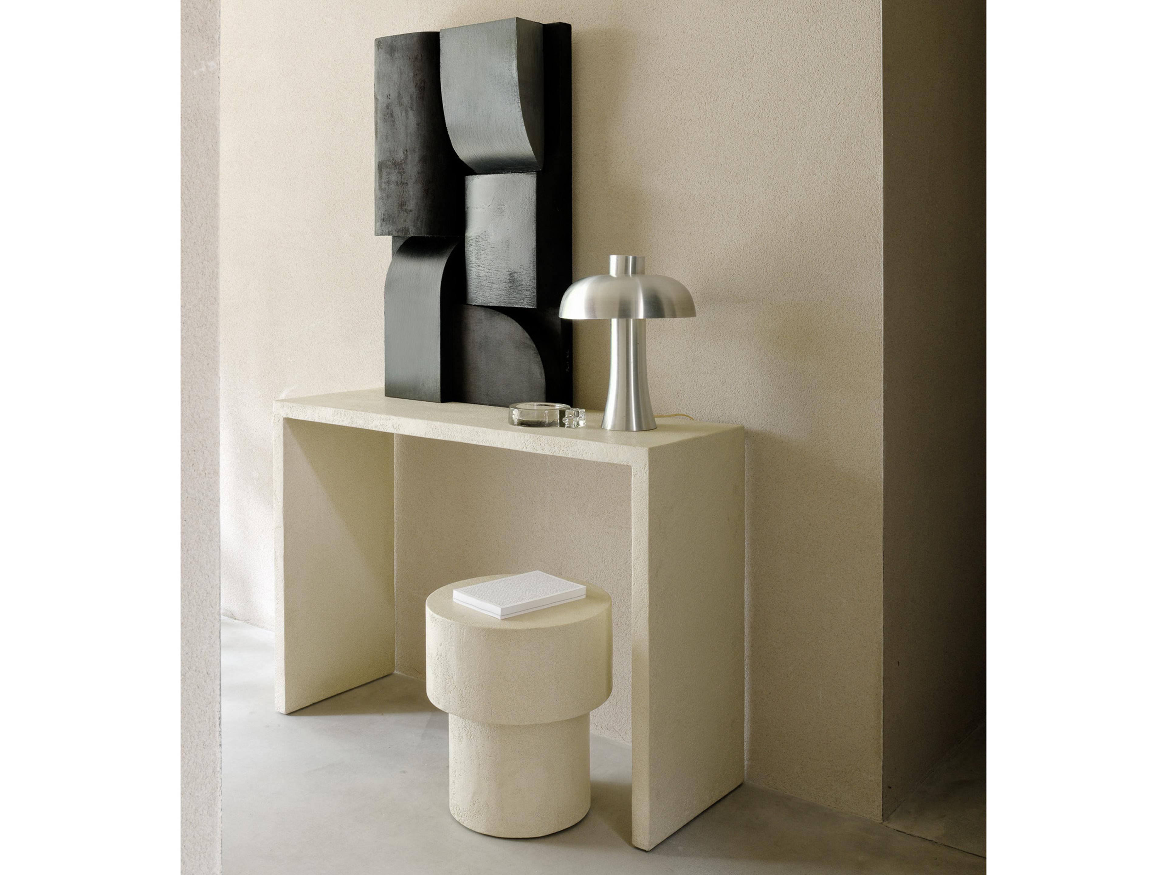 Elements Rectangular Cement Console Table & Side Table Set