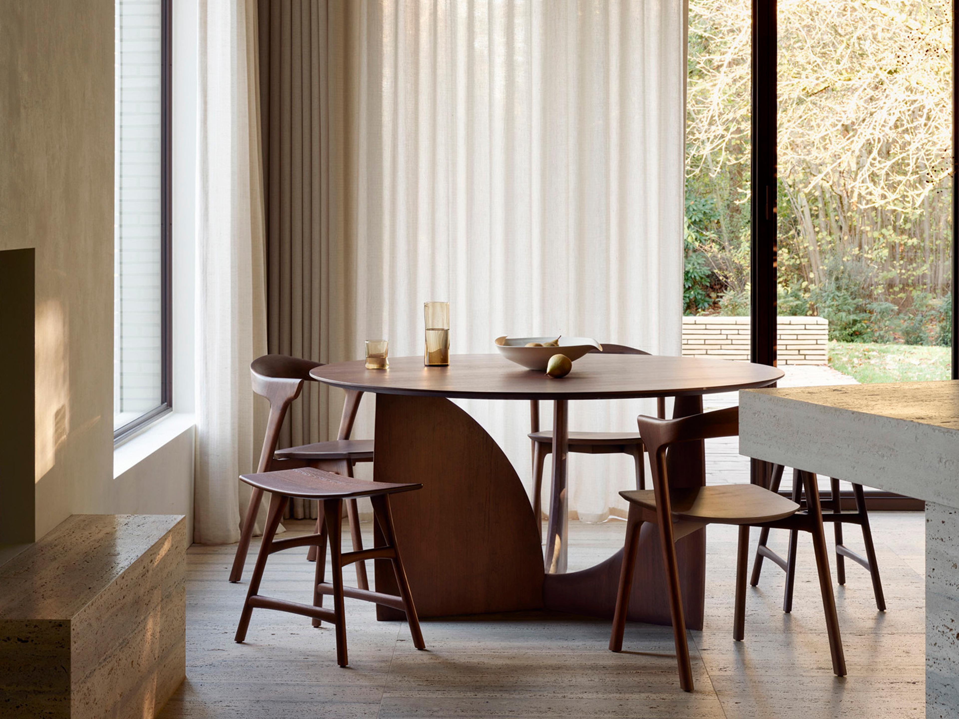 Geometric Teak Wood Dining Room Set