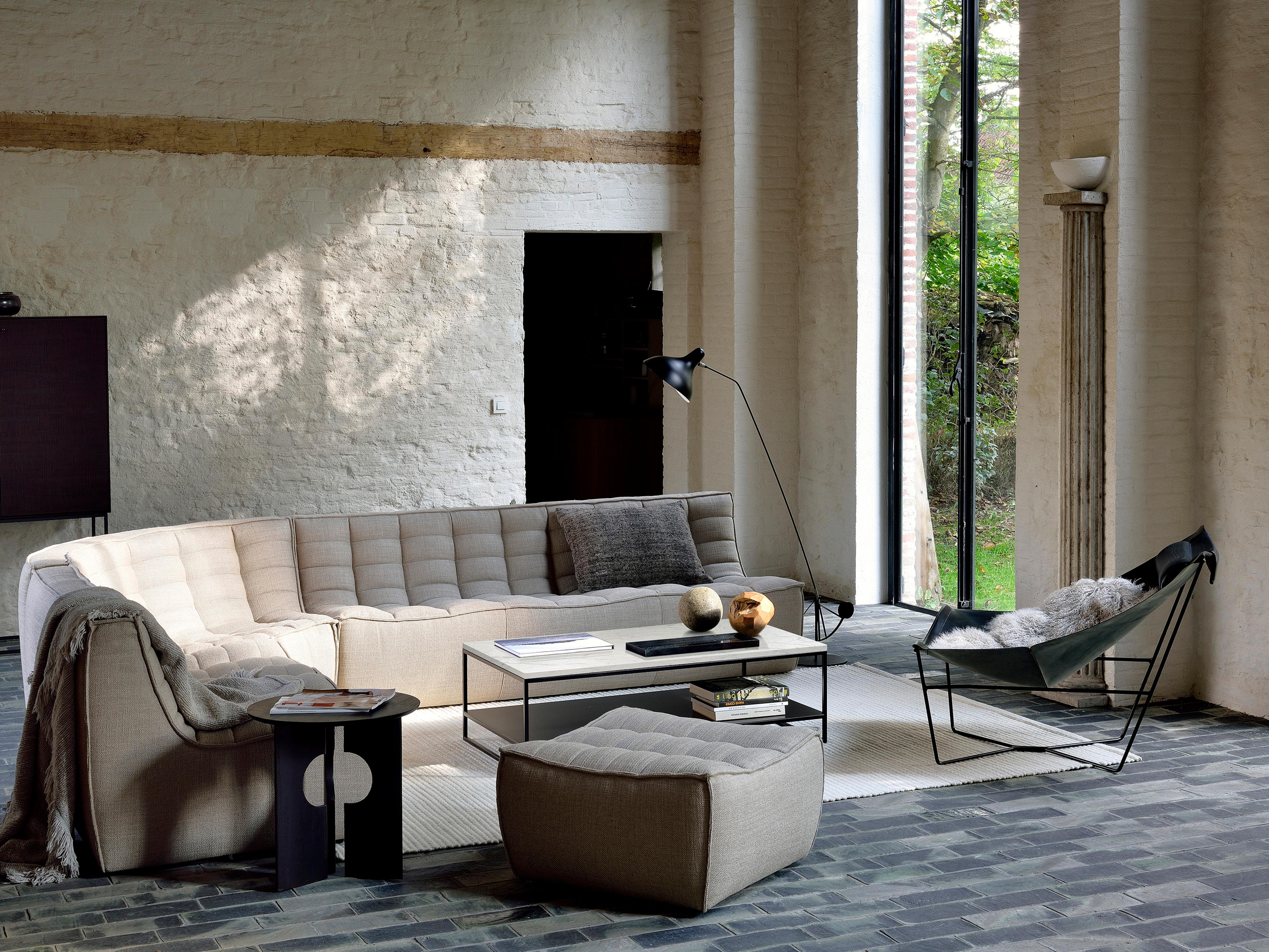 N701 Beige Upholstered Sectional Sofa