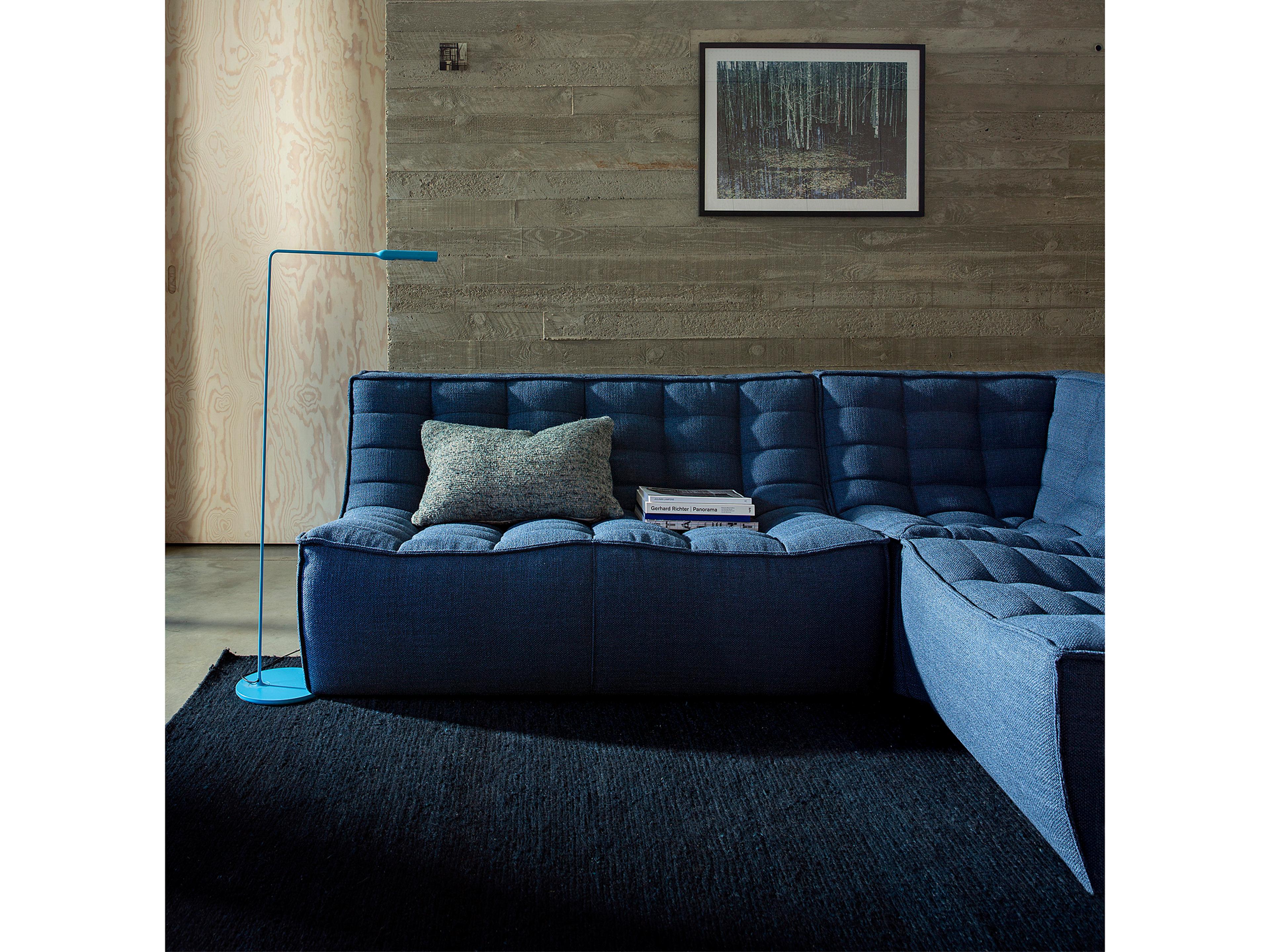 N701 Blue Upholstered Sectional Sofa