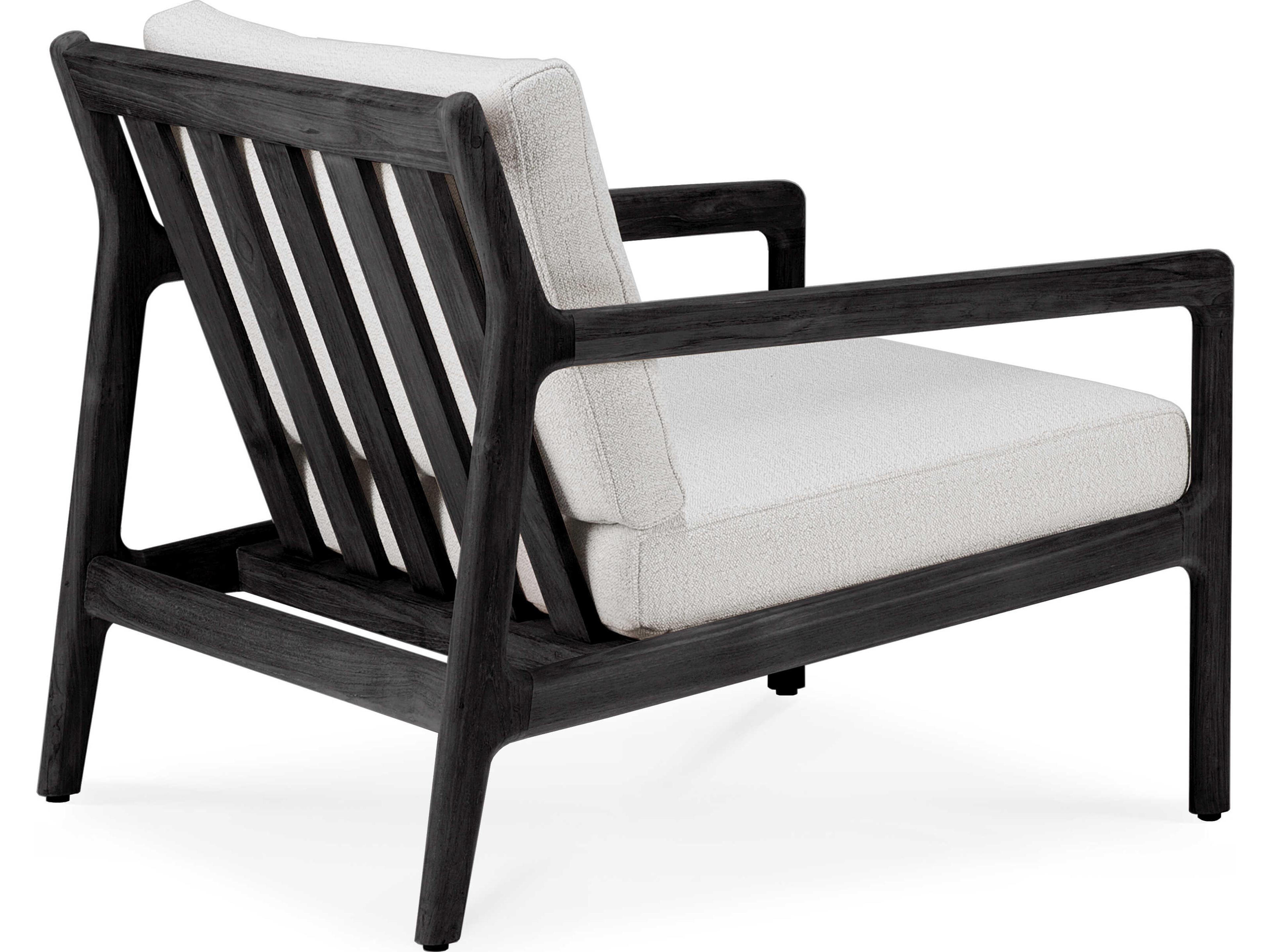 Ethnicraft Outdoor Jack Teak Black And Off White Lounge Chair