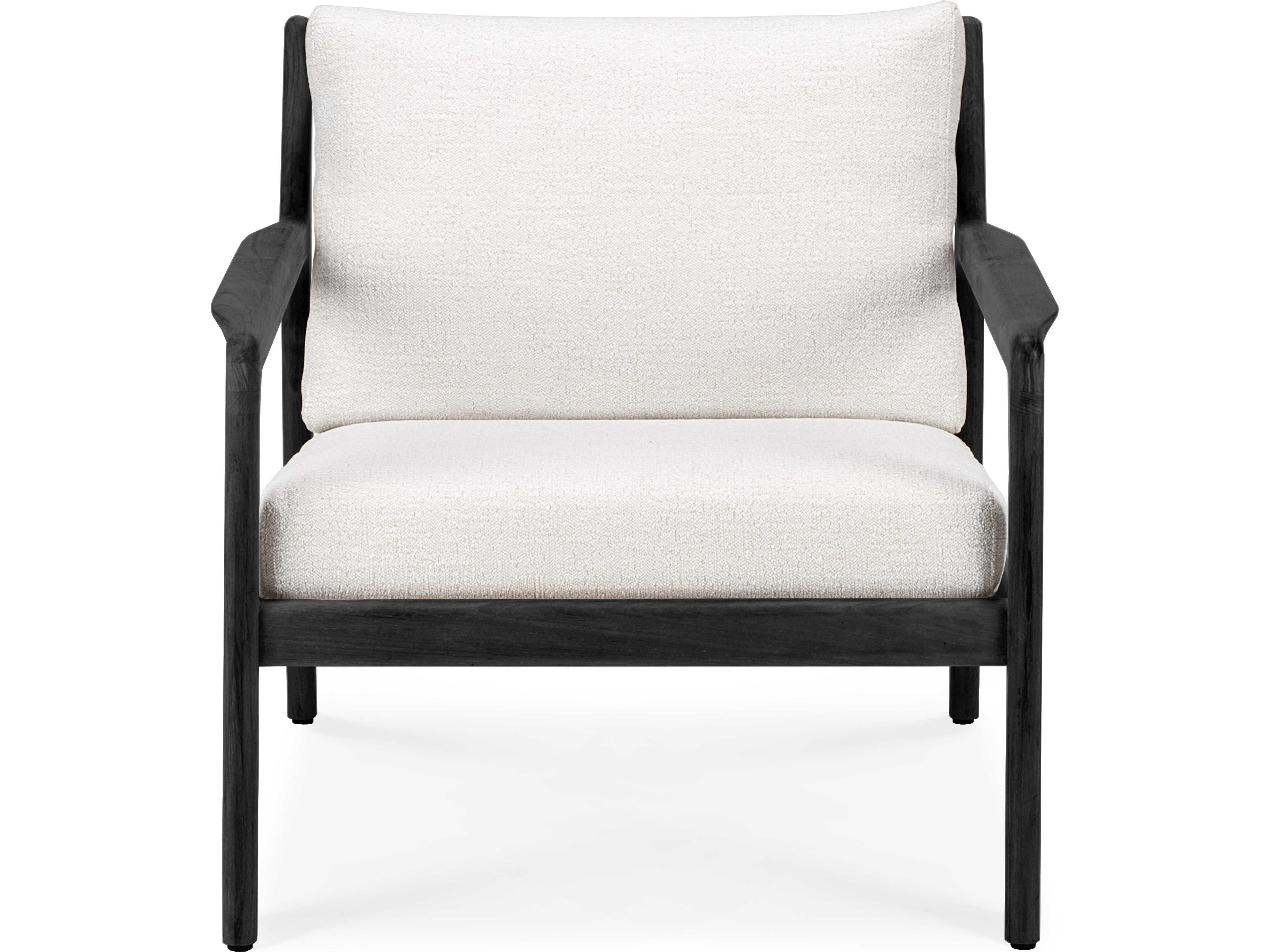 Ethnicraft Outdoor Jack Teak Black And Off White Lounge Chair