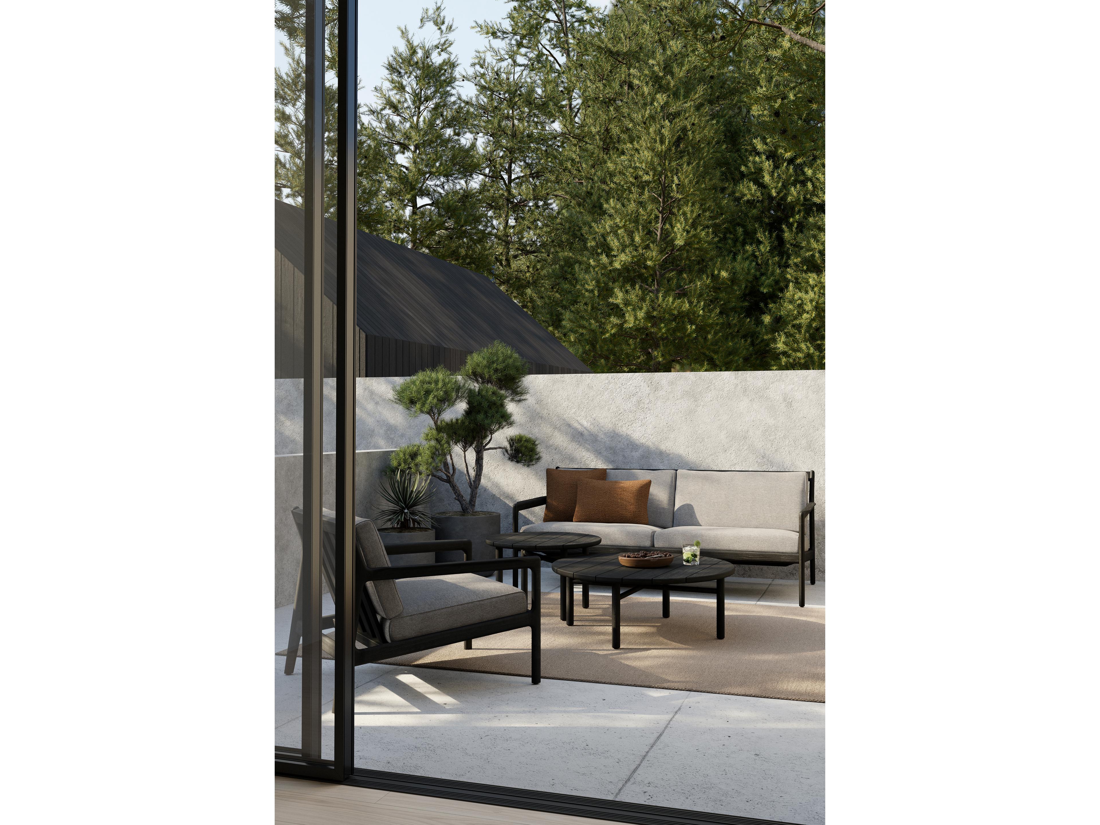 Ethnicraft Outdoor Jack Teak Black And Mocha Lounge Chair