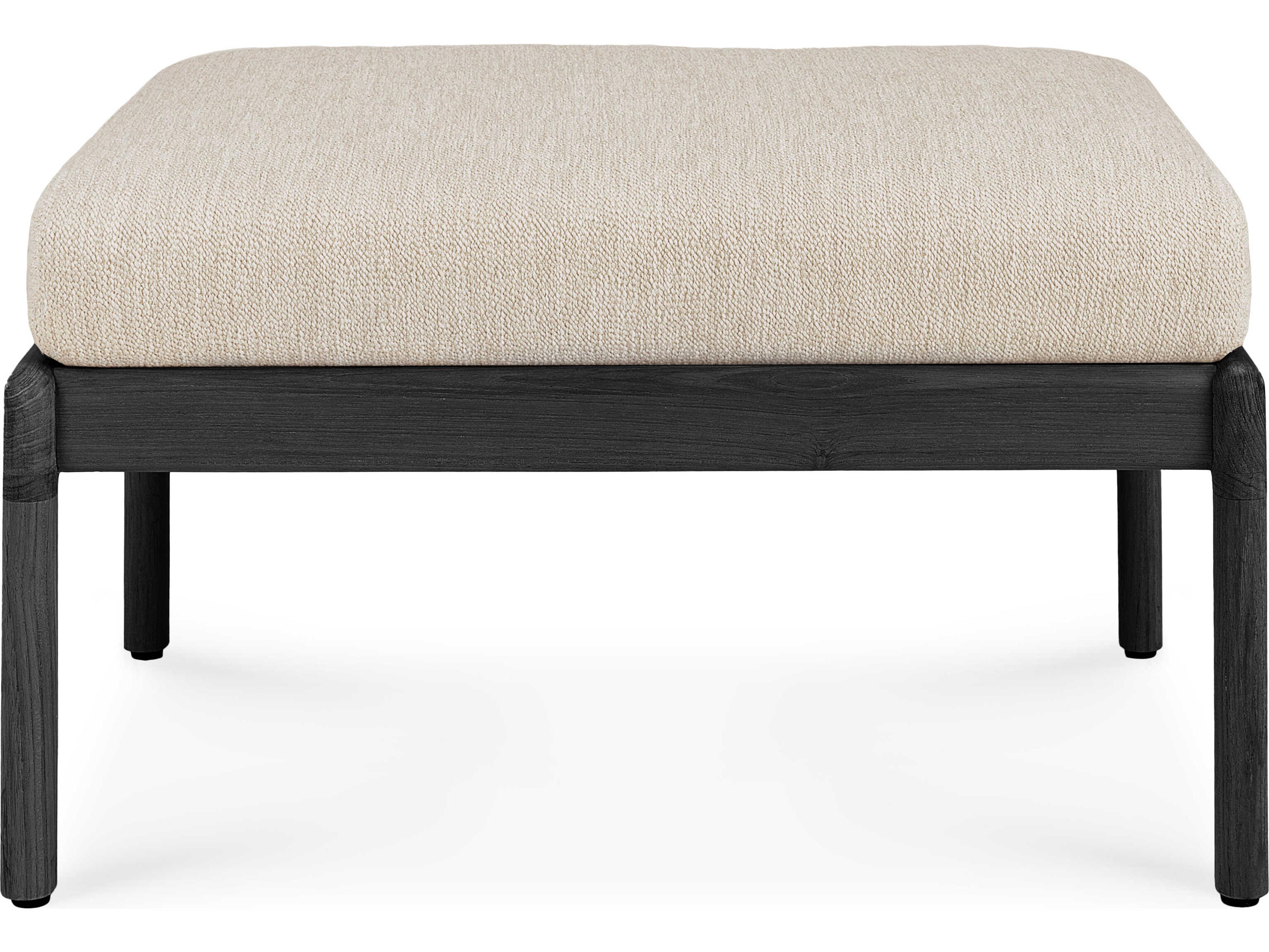 Ethnicraft Outdoor Jack Teak Black Footstool