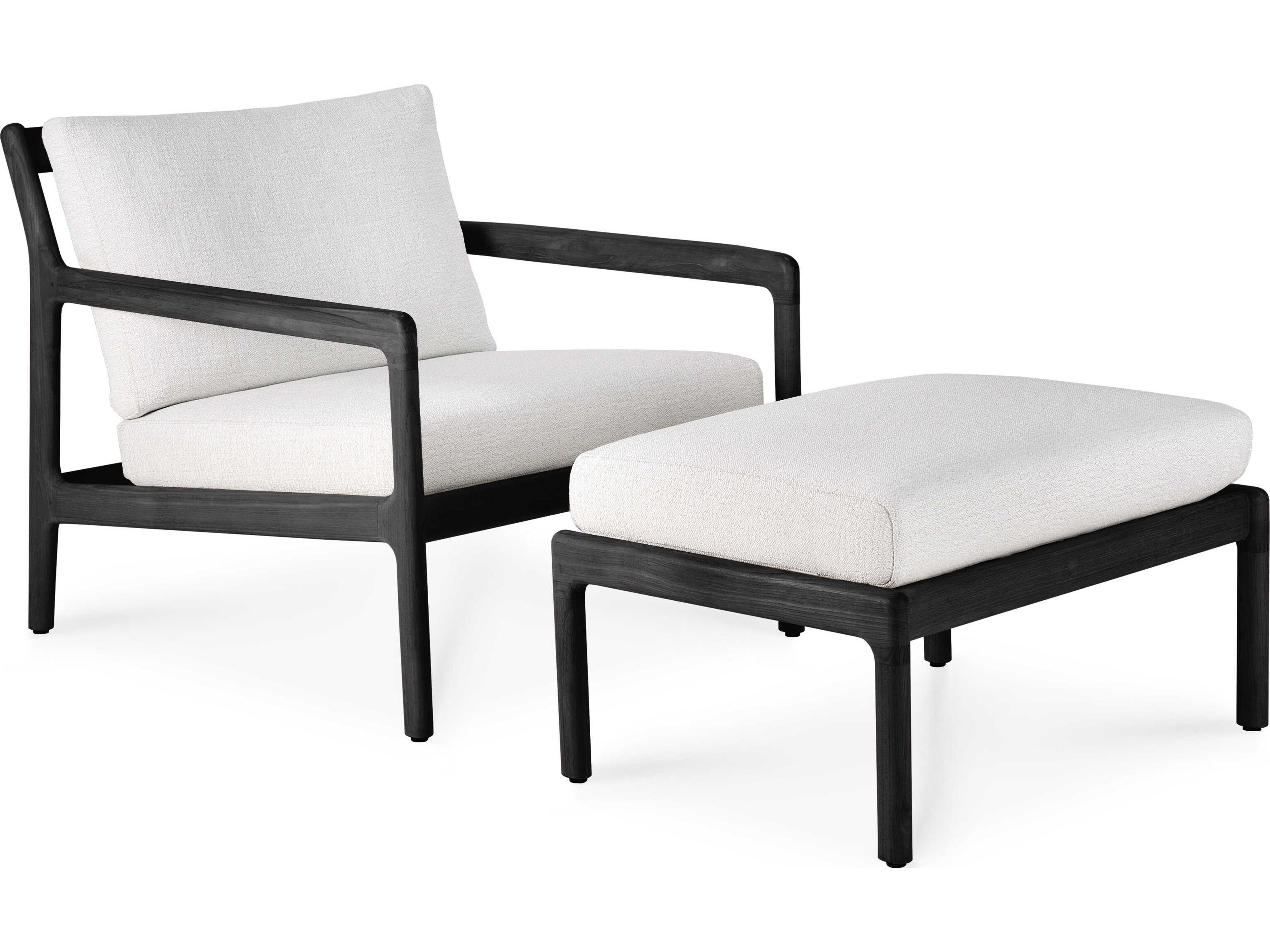 Ethnicraft Outdoor Jack Teak Black Footstool