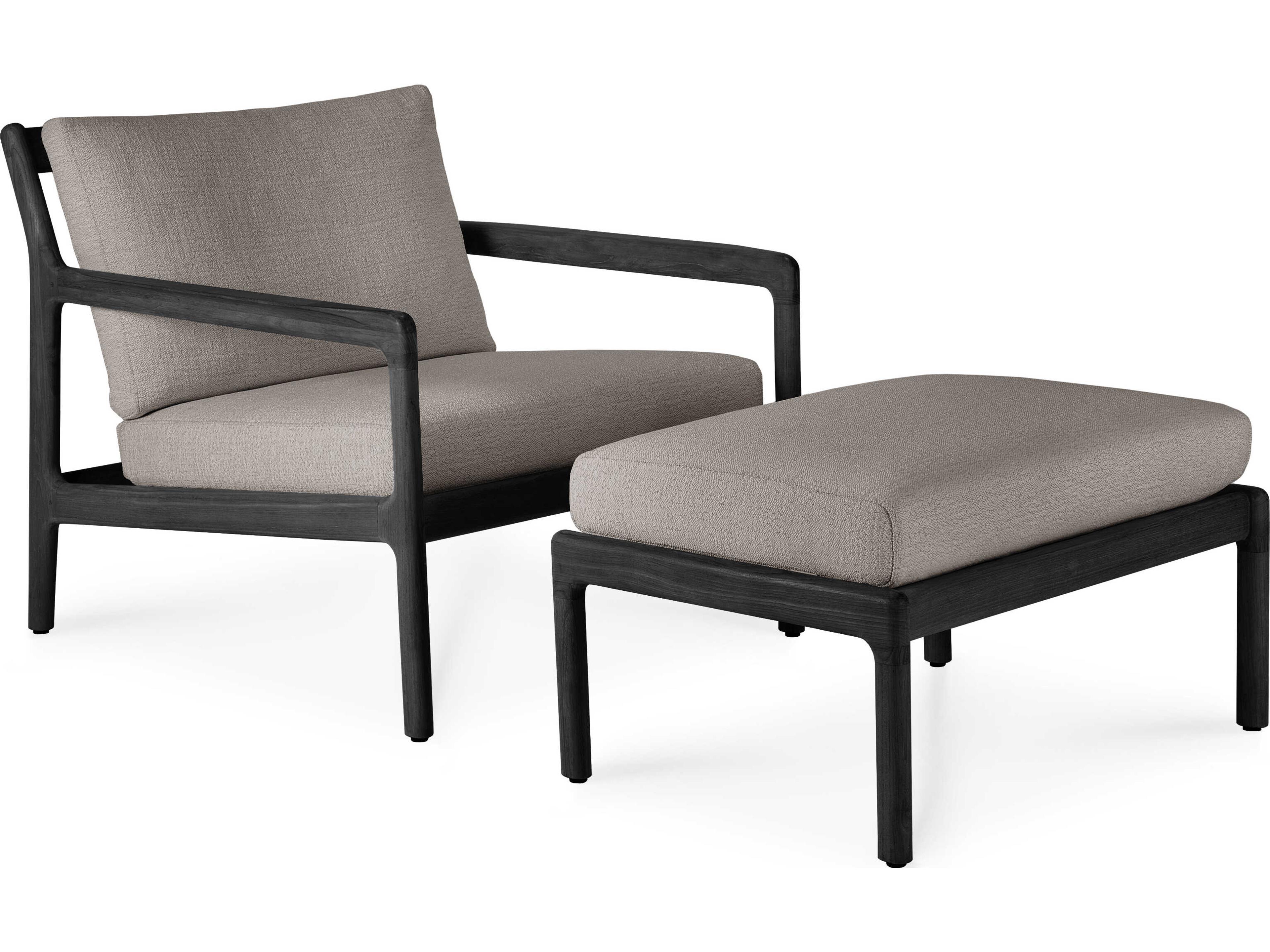 Ethnicraft Outdoor Jack Teak Black Footstool